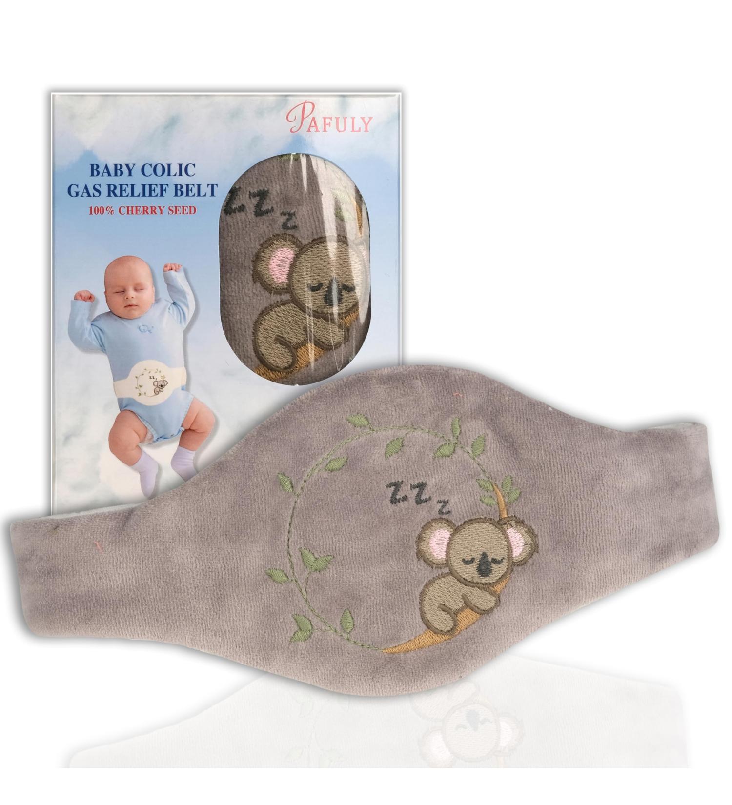 Baby Colic Gas Relief Wrap for Newborns | 100% Cherry Seed Heated Tummy Belt | Soothing Swaddling for Upset Stomach (Gray - Buy Online on GoSupps.com