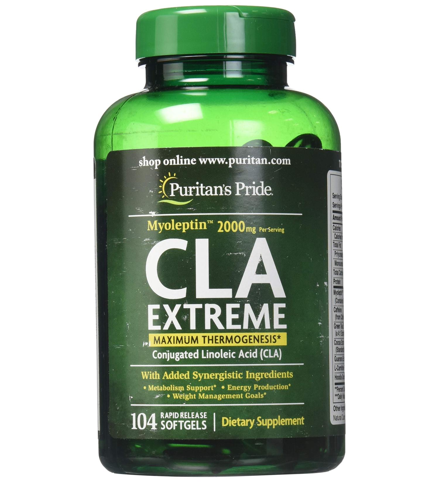 Puritan's Pride Myoleptin CLA Extreme Softgels - 104 Count - Buy Online on GoSupps.com