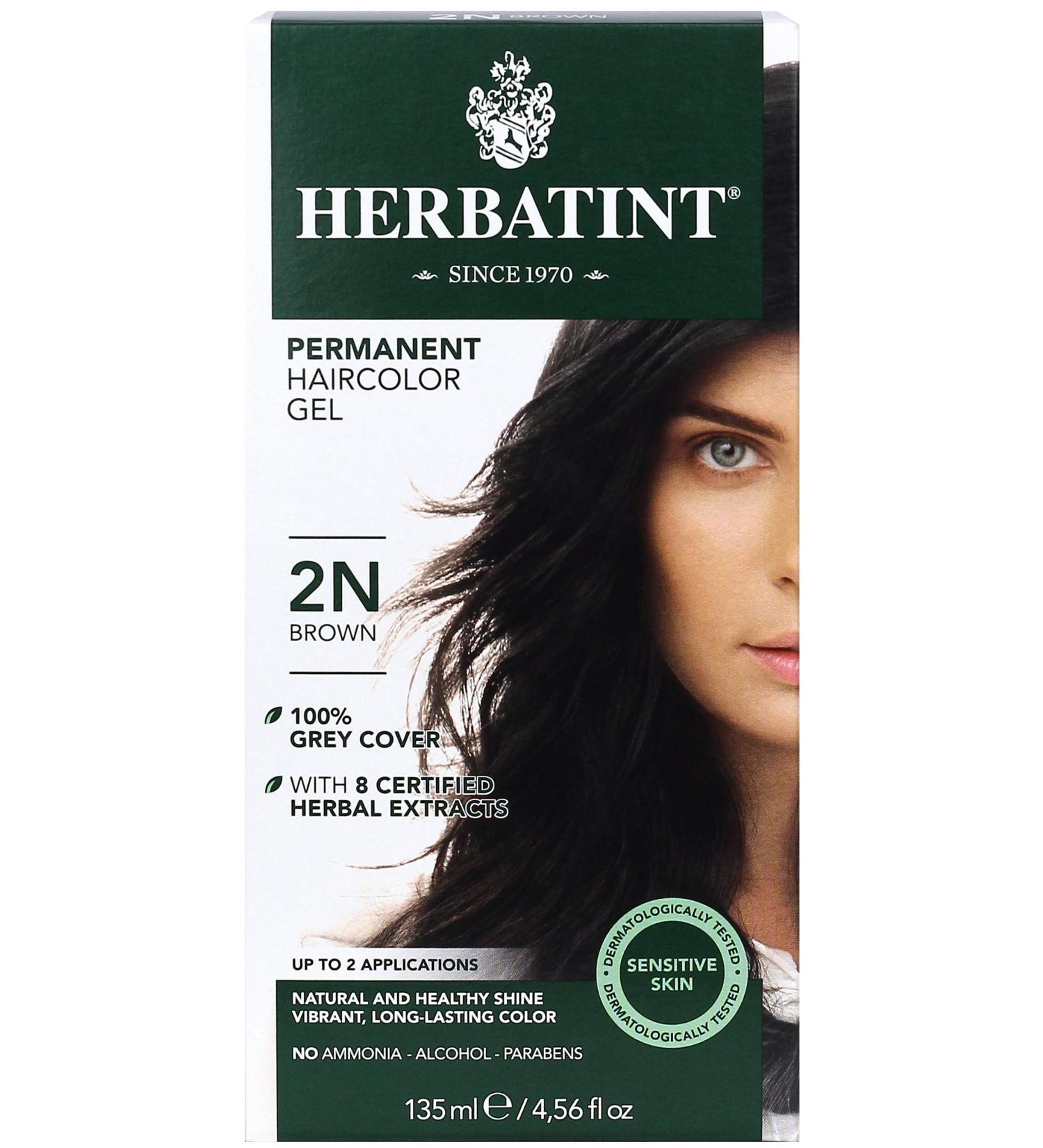 Herbatint 2N Brown Permanent Hair Color Gel - 4.56 fl oz | Chemical-Free, Long-Lasting Formula - Buy Online on GoSupps.com