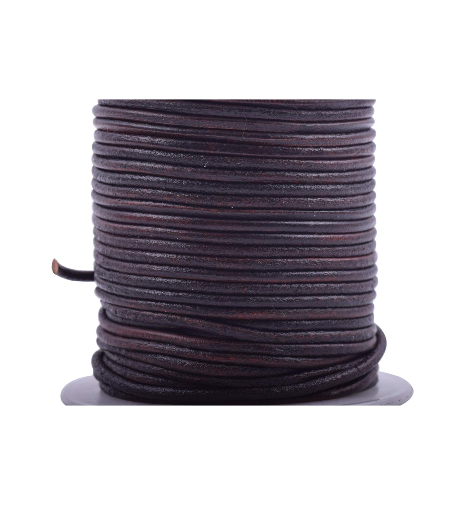 KONMAY 25 Yards Genuine Leather Cord Braiding String in 2.0mm Rich Brown - Buy Online on GoSupps.com