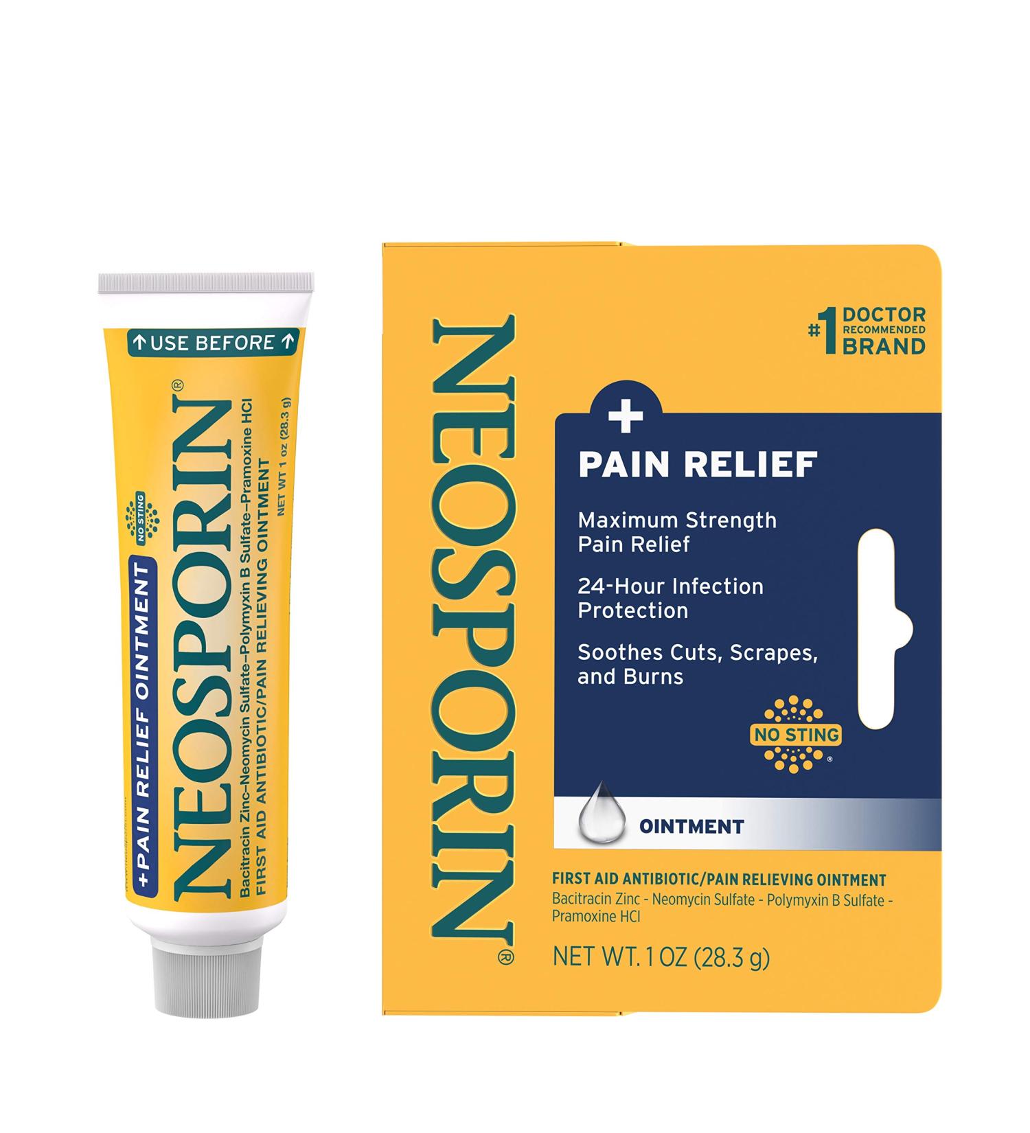Neosporin Maximum-Strength Pain Relief Antibiotic Ointment 1 oz - Buy Online on GoSupps.com