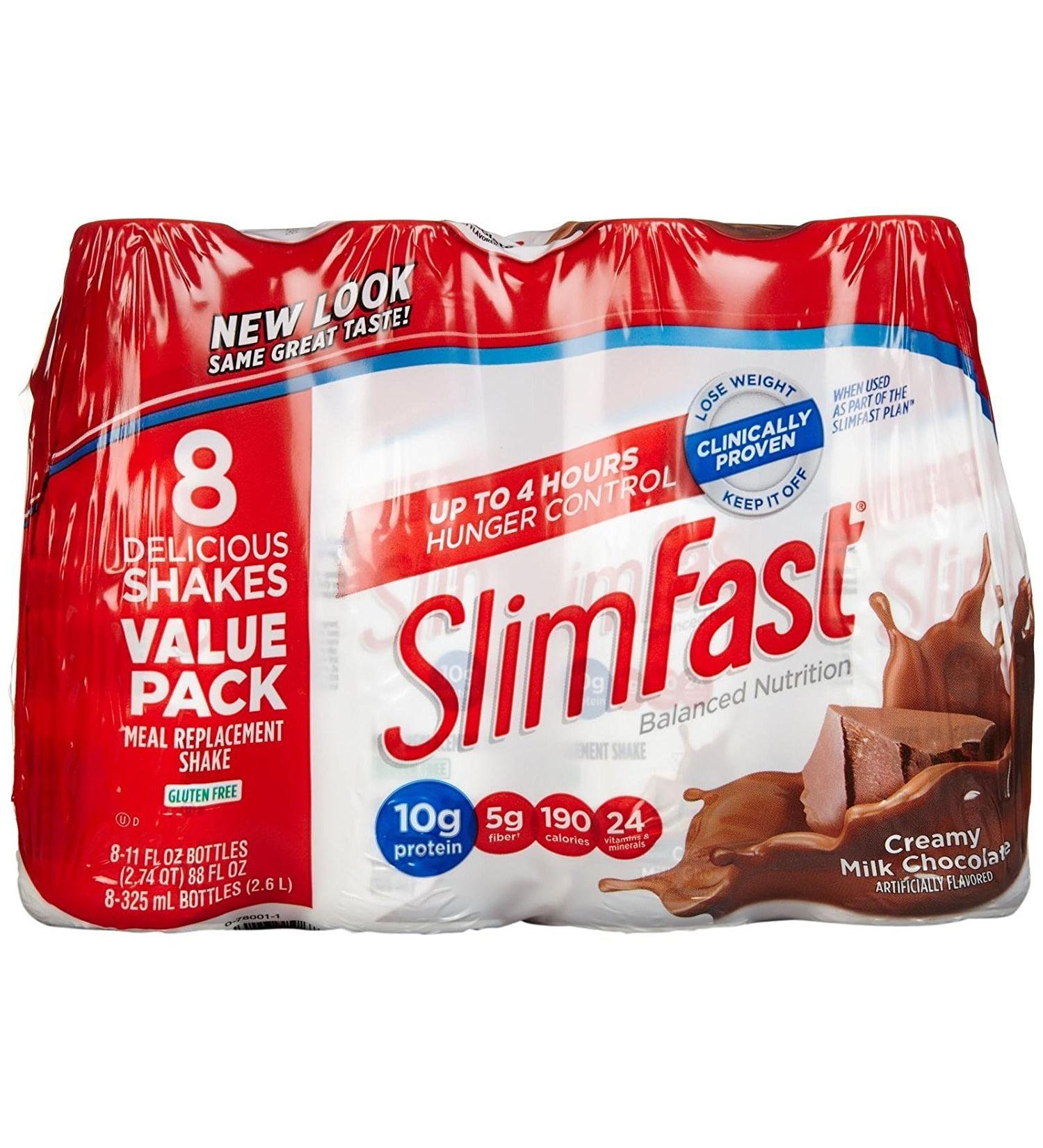 SlimFast Advanced Nutrition Creamy Milk Chocolate  Meal Replacement  20g of Protein 8 Count(pack of 3)Total 24 11OZ Bottles