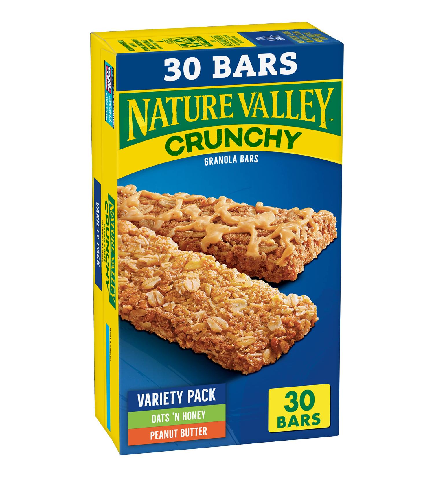 Nature Valley Granola Bars 30 ct - Crunchy Peanut Butter and Oats 'n Honey - Buy Online on GoSupps.com