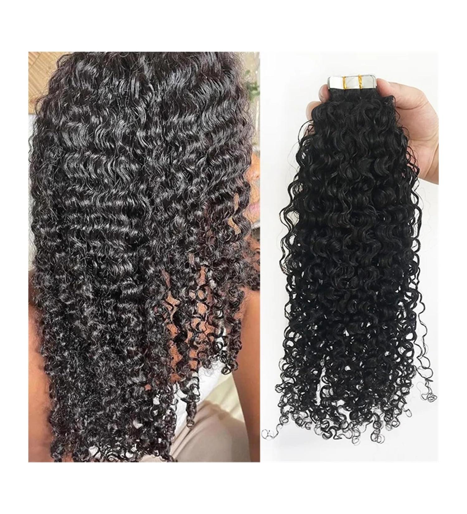 Tape in Hair Extensions Tape in Extensions Human Hair Black Women Deep Wave Skin Weft Natural Black Tape in Hair Extensions Invisible Seamless Curly Tape on Extensions Hair Extensions ( Size : 12inch 12inch 40pieces - Buy Online on GoSupps.com