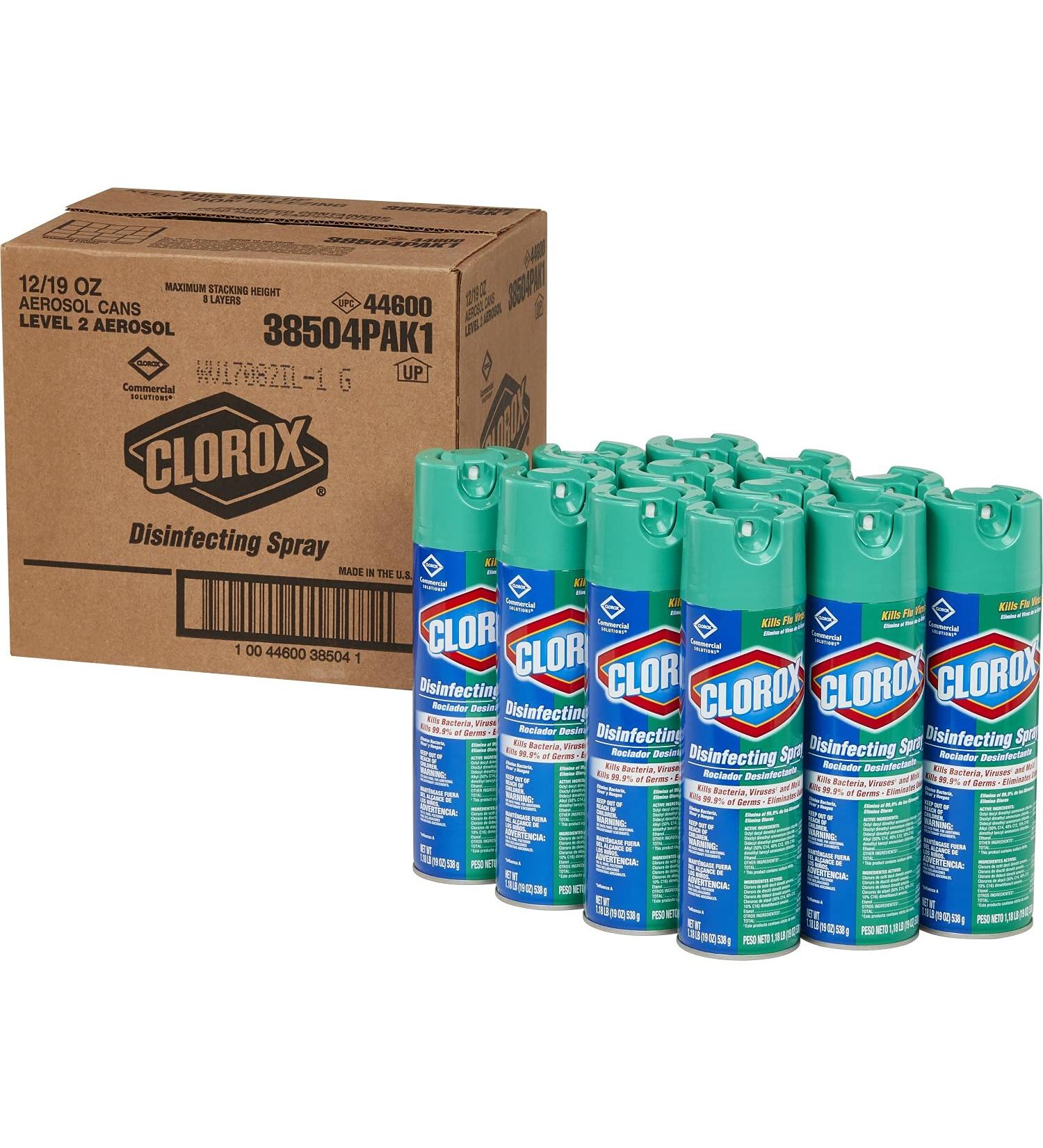 CloroxPro Disinfecting Aerosol Spray, Fresh Scent, 19 Ounces Each - Pack of 12 (Packaging May Vary) - Buy Online on GoSupps.com