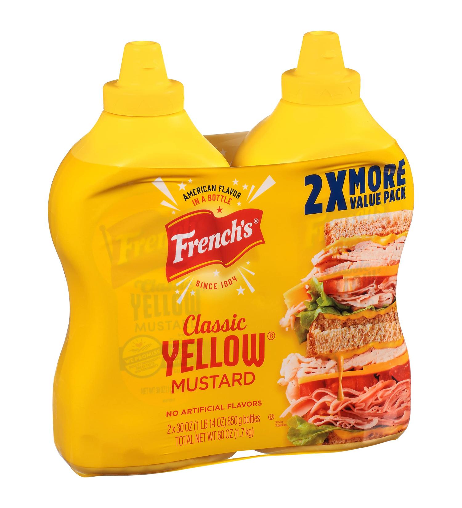 French's Squeeze Yellow Mustard 2 x 850g - Buy Online on GoSupps.com