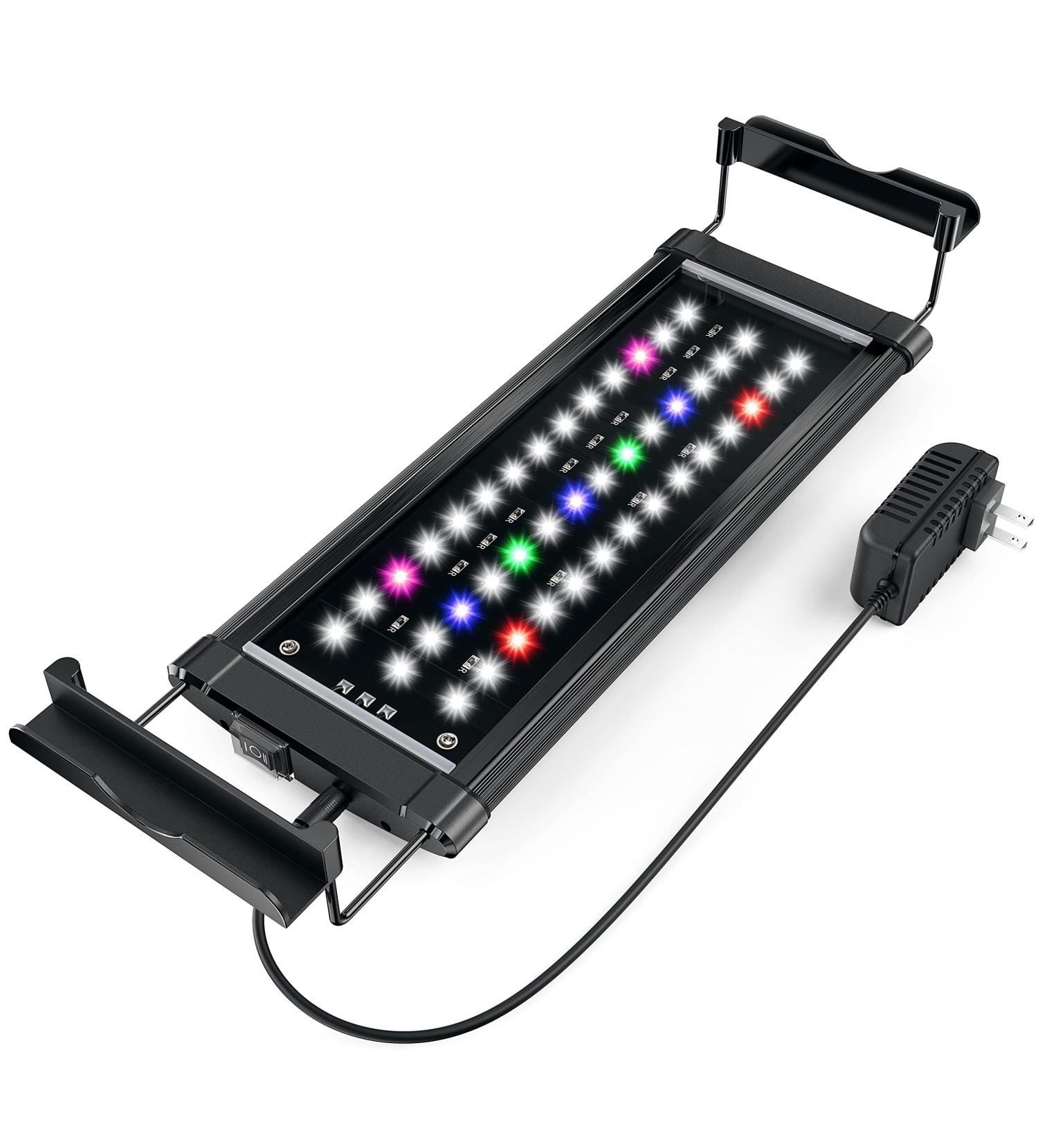 Honpal LED Aquarium Light - Full Spectrum Fish Tank Light for Coral Plants & Freshwater Fish - 11-19 Inch - White and Blue LEDs - Extendable Brackets - Buy Online on GoSupps.com