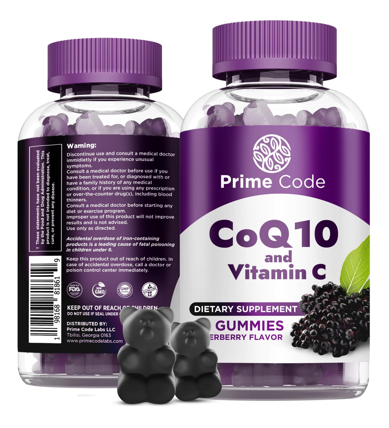 Buy 2-in-1 CoQ10 200mg & Vitamin C 250mg Gummies - Heart Health Immune Support & Energy Boost - Vegan Non-GMO Gluten-Free - Shop Now - Buy Online on GoSupps.com