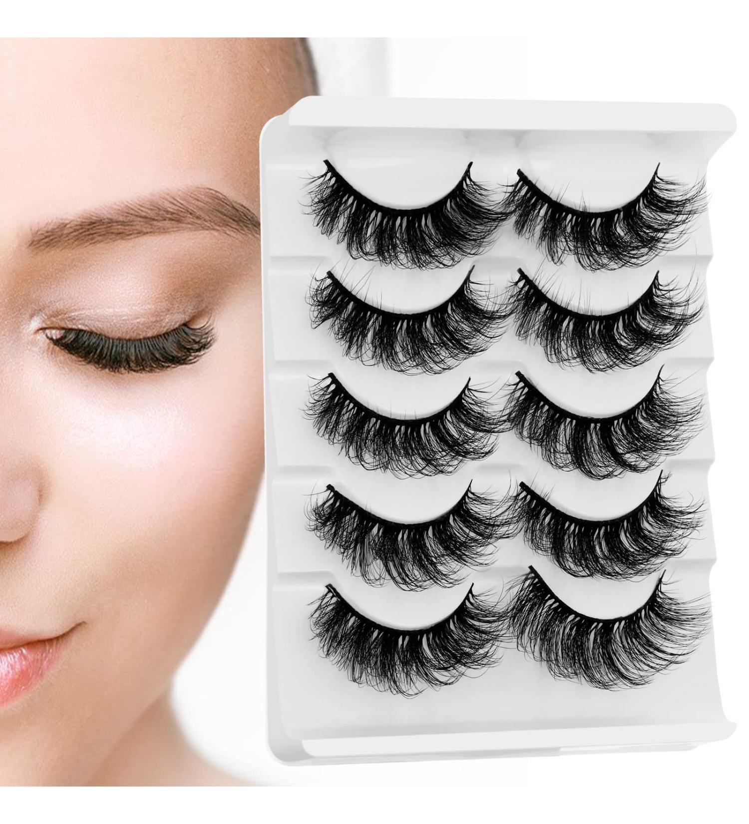 Sibba 5 Pair Dramatic 20mm Faux Mink Eyelashes - Wispy Thick & Fluffy Eyelash Extensions for Stunning Volume - Buy Online on GoSupps.com