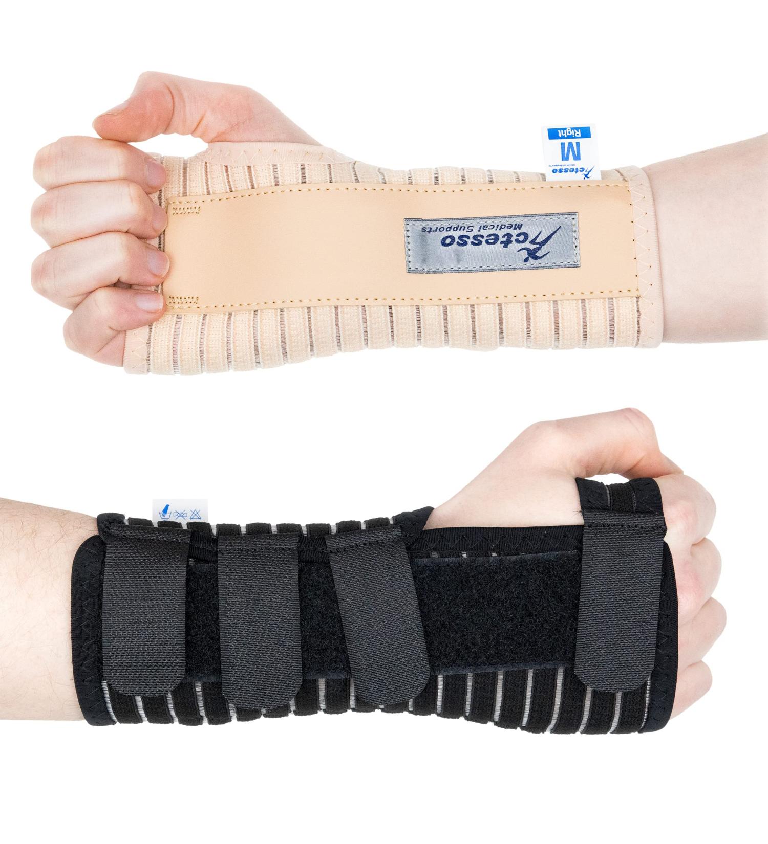 BREATHABLE Wrist Support Brace Splint for Carpal Tunnel, Sprains, Tendonitis - Beige Large Right | Actesso (1 Pack) - Buy Online on GoSupps.com
