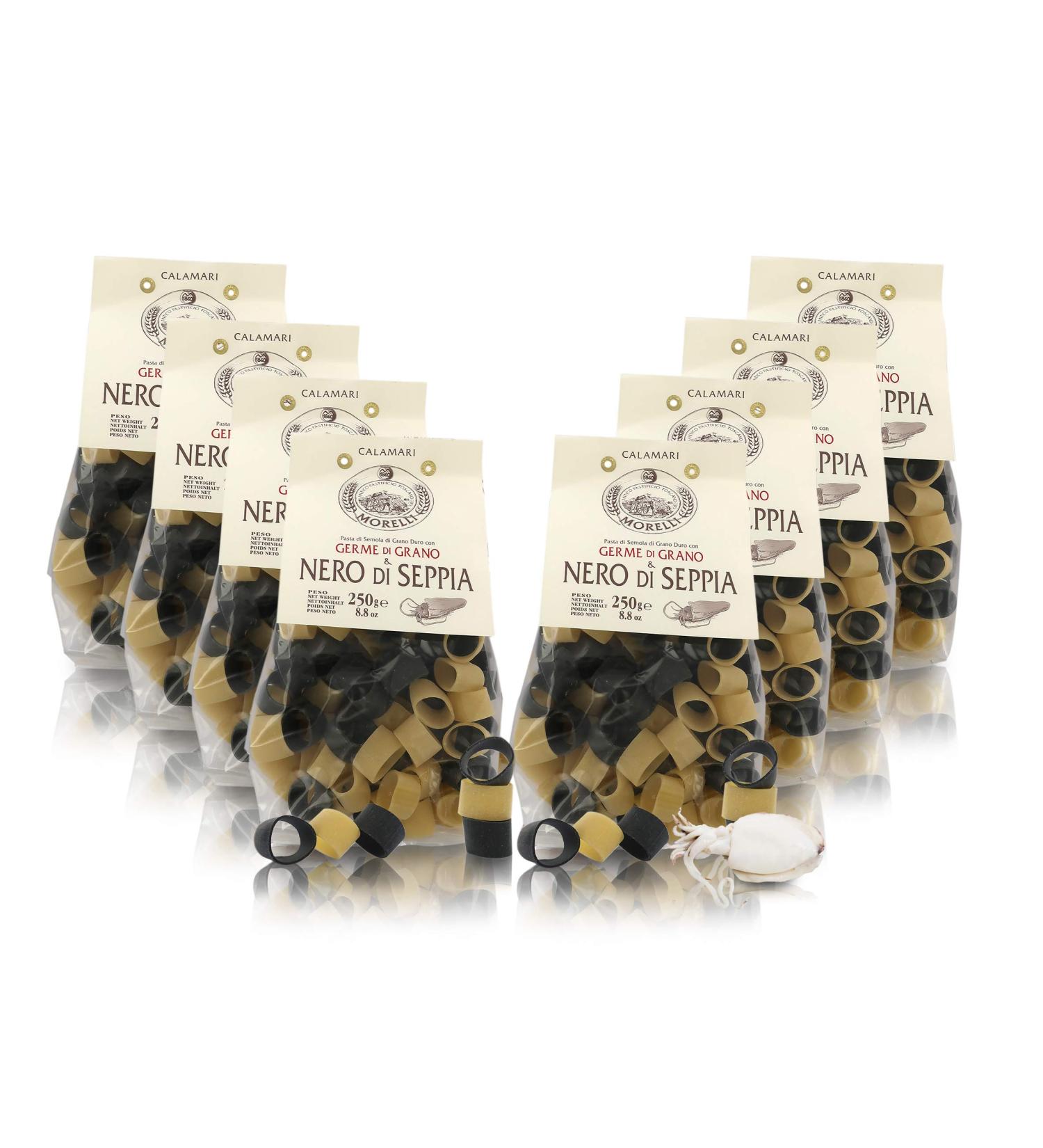 Antico Pastificio Morelli 1860 Srl White and Black Calamaries Coloured Paste 8 x 250g Boxes - Buy Online on GoSupps.com