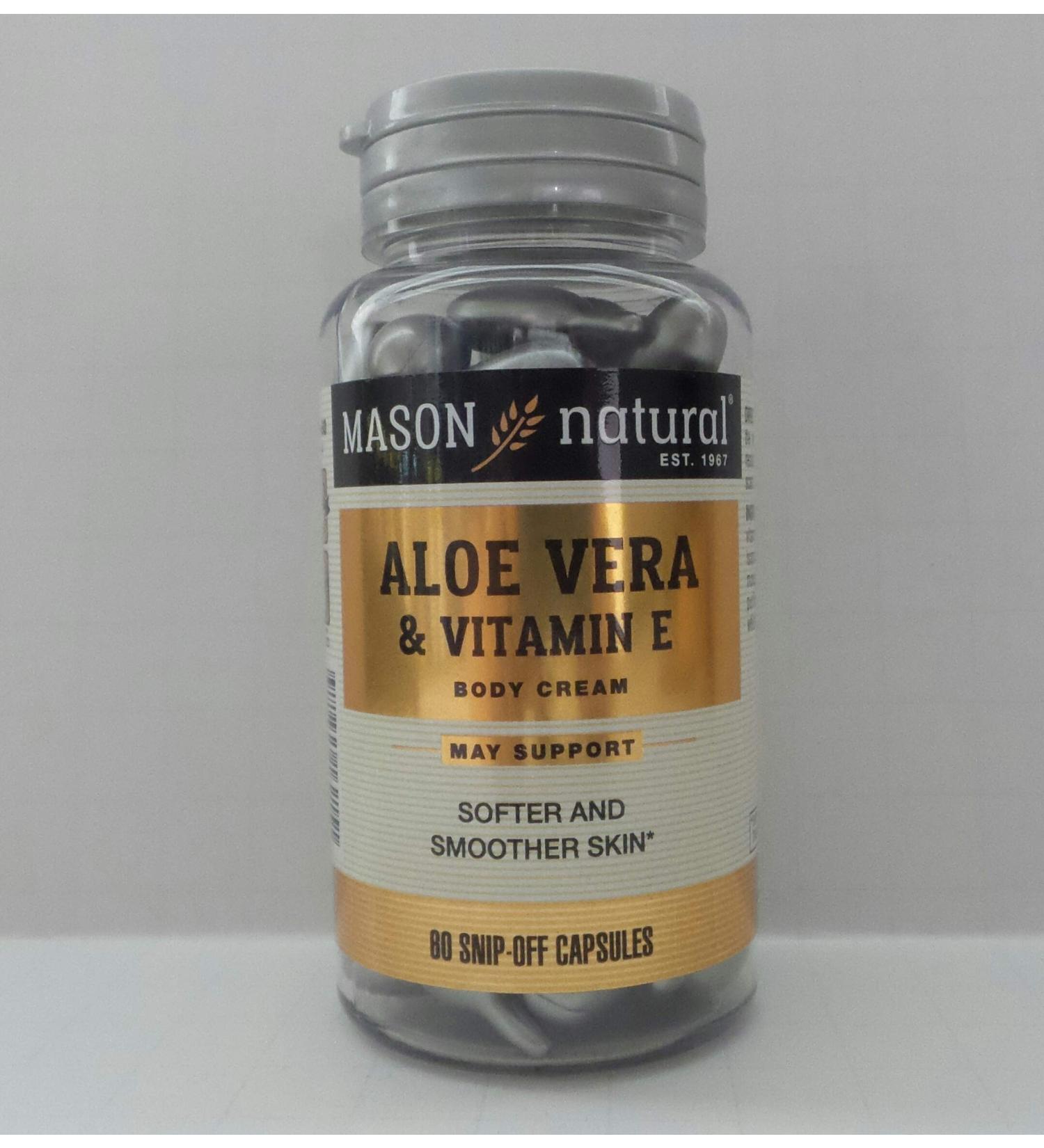 Mason Natural Aloe Vera & Vitamin E Body Cream - 60 Snip-Off Capsules for Nourished Skin - Buy Online on GoSupps.com