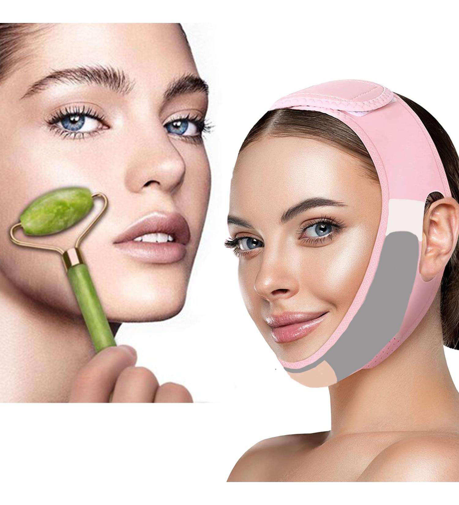 Double Chin Reducer & Jade Roller Kit. The V Line Face Belt & Jade Roller are Perfect for Anti Ageing Wrinkling & Facial Sagging. Yelow - Buy Online on GoSupps.com