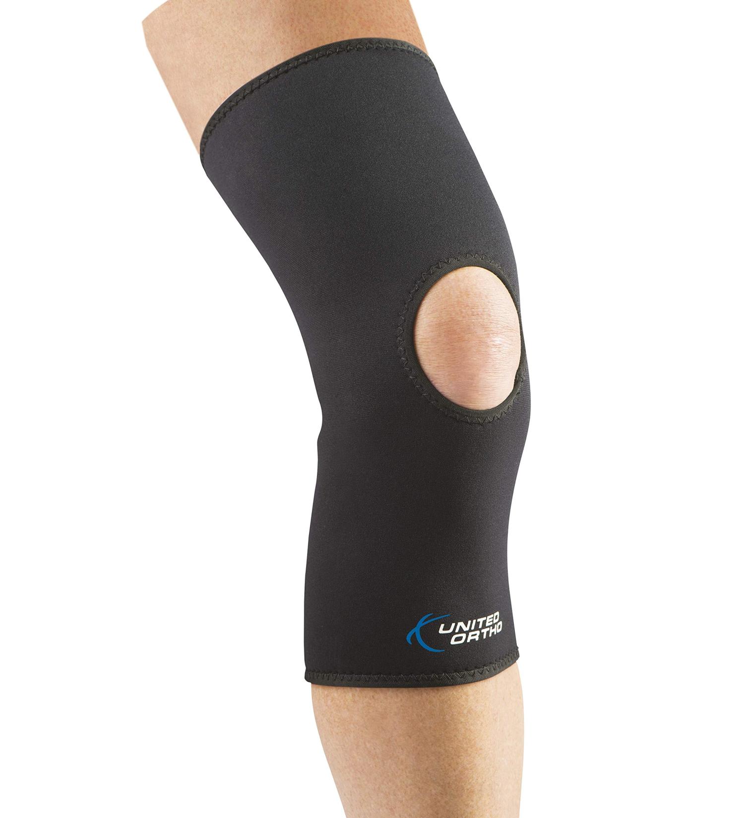 United Ortho 300020-05 Neoprene Knee Support with Open Patella Medium Black Medium
