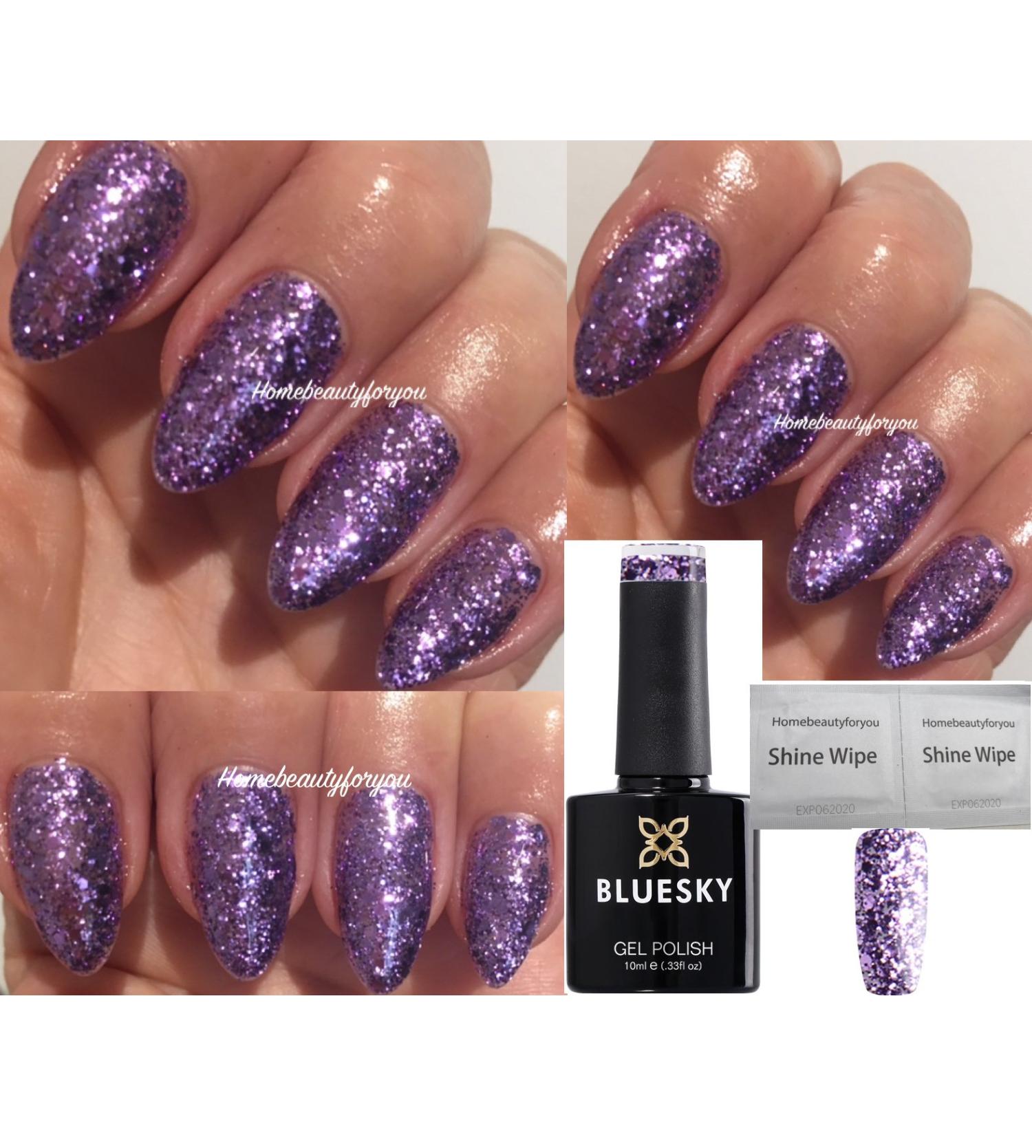 Bluesky Gel Nail Polish Purple Glitter Lilac Glitter Sparkle LILAC RITZ S10N UV LED Soak Off 10ml - Buy Online on GoSupps.com