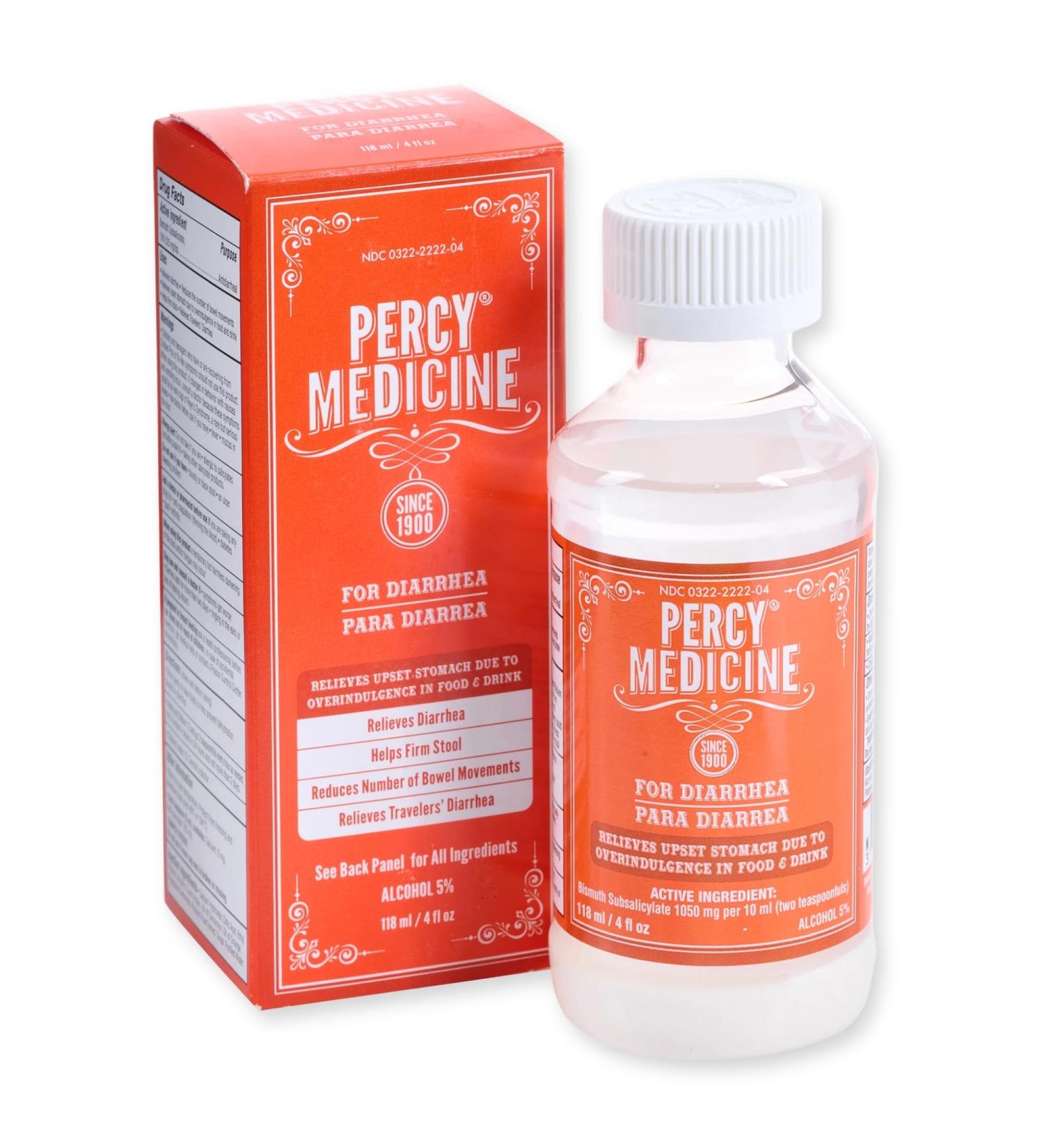 OAKHURST COMPANY Percy Medicine for Diarrhea, Firm Stool, and Digestive Support Anti-Diarrheal Liquid with Bismuth Subsalicylate 1050mg, Rhubarb Orange Cinnamon Flavor (4 Fluid Ounces) - Buy Online on GoSupps.com