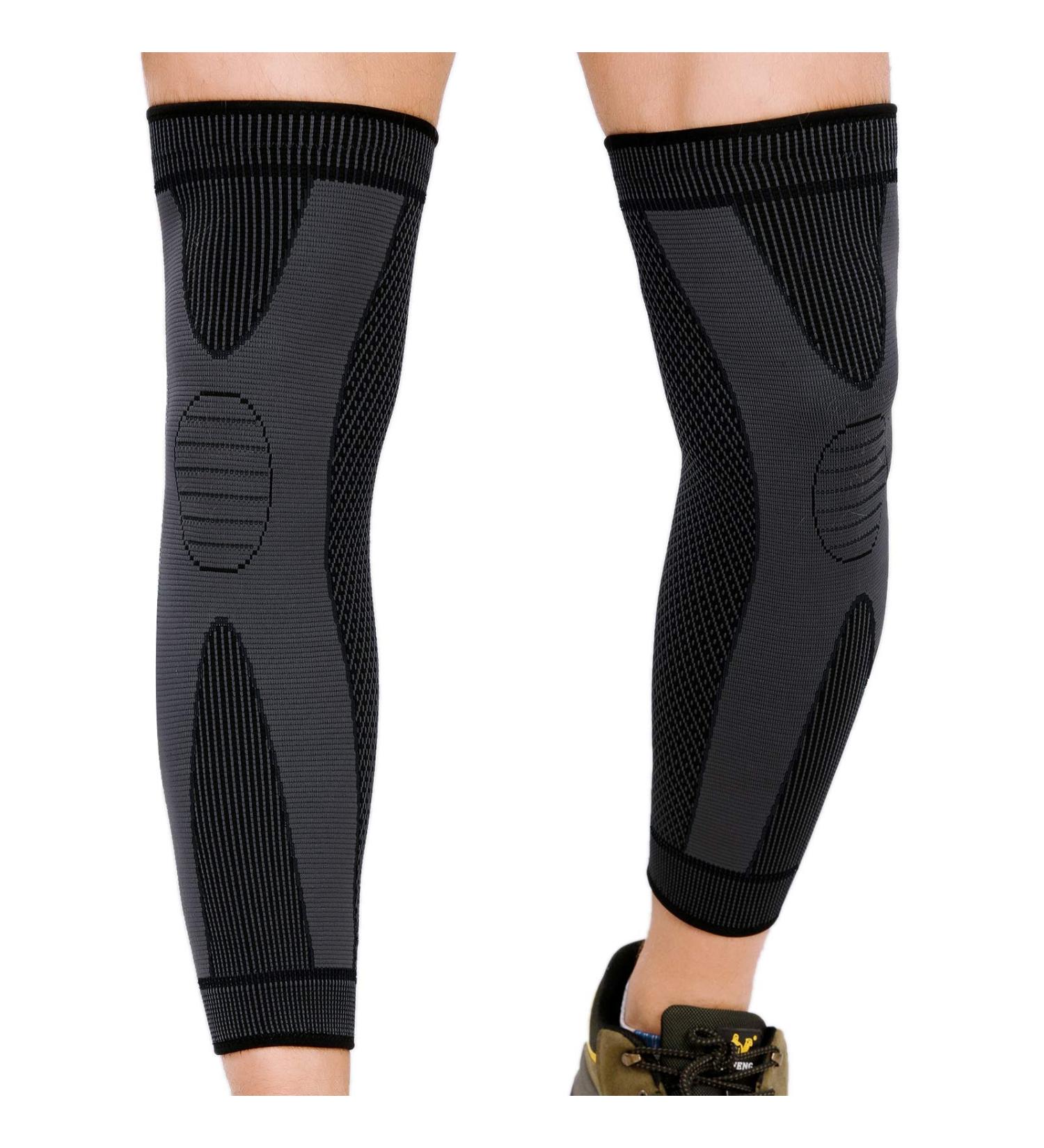 Full Leg Compression Sleeves 2 Pack XL for Running Cycling Basketball Support - Arthritis Joint Pain Relief Meniscus Tear - Black X-Large - Buy Online on GoSupps.com