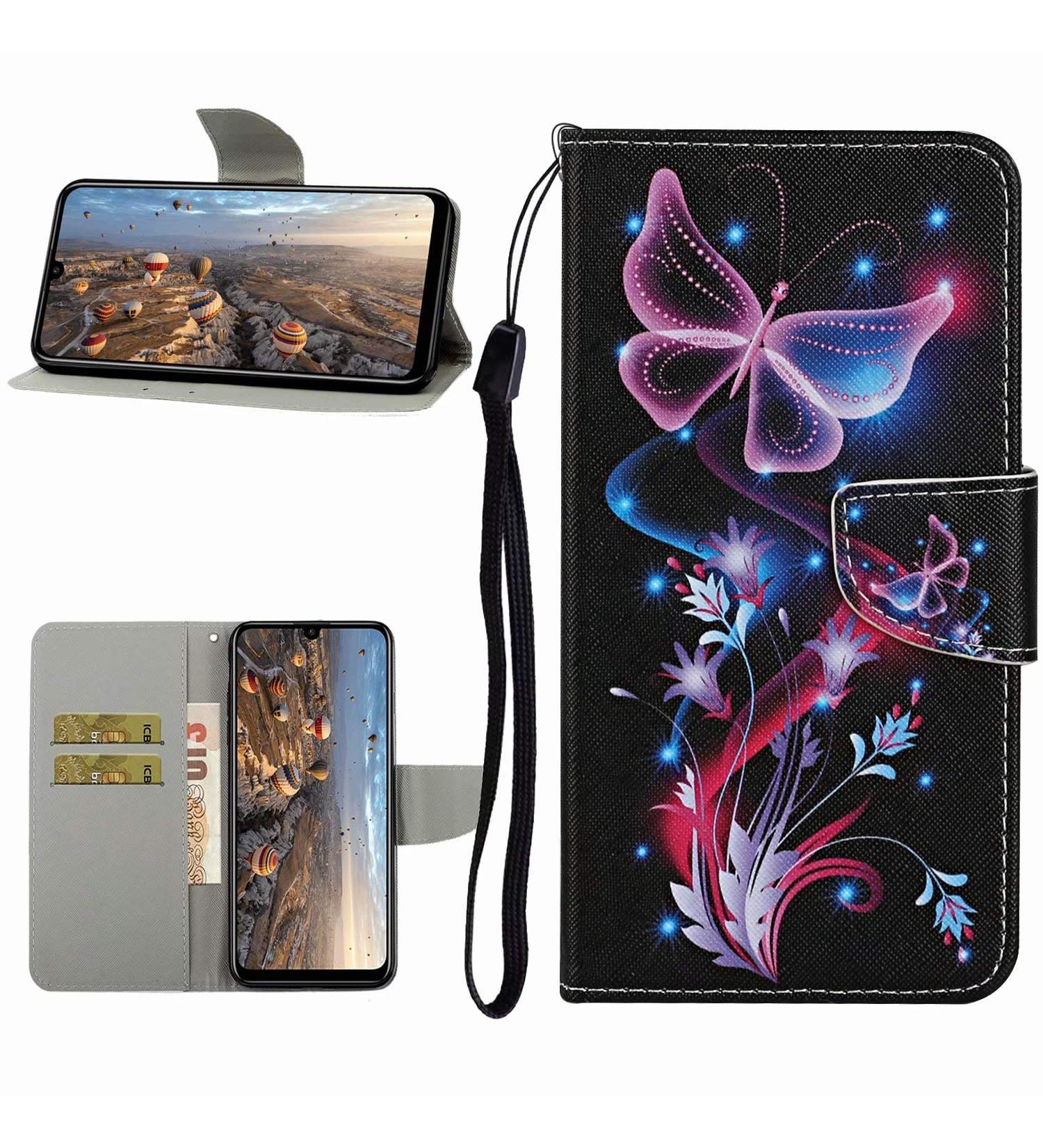 Buy Miago Purple Butterfly Case for iPhone 11 Pro Max - PU Leather Wallet Flip Cover with Card Compartments & Stand - International Shipping Available - Buy Online on GoSupps.com