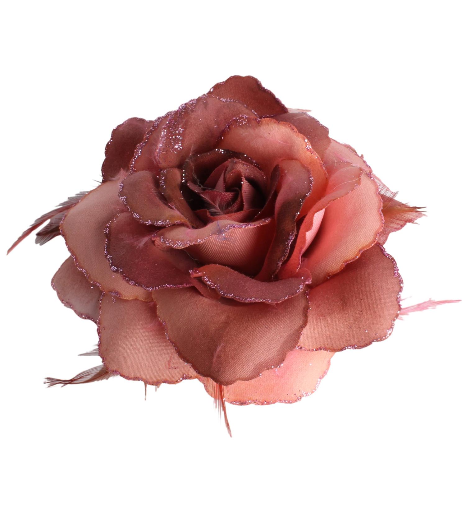 Dusky Pink Rose Hair Clip Large Rose Fascinator Flower Hair Clip Pink Hair Accessories Clips Elastic Wedding Hair Flower 1pc Blush