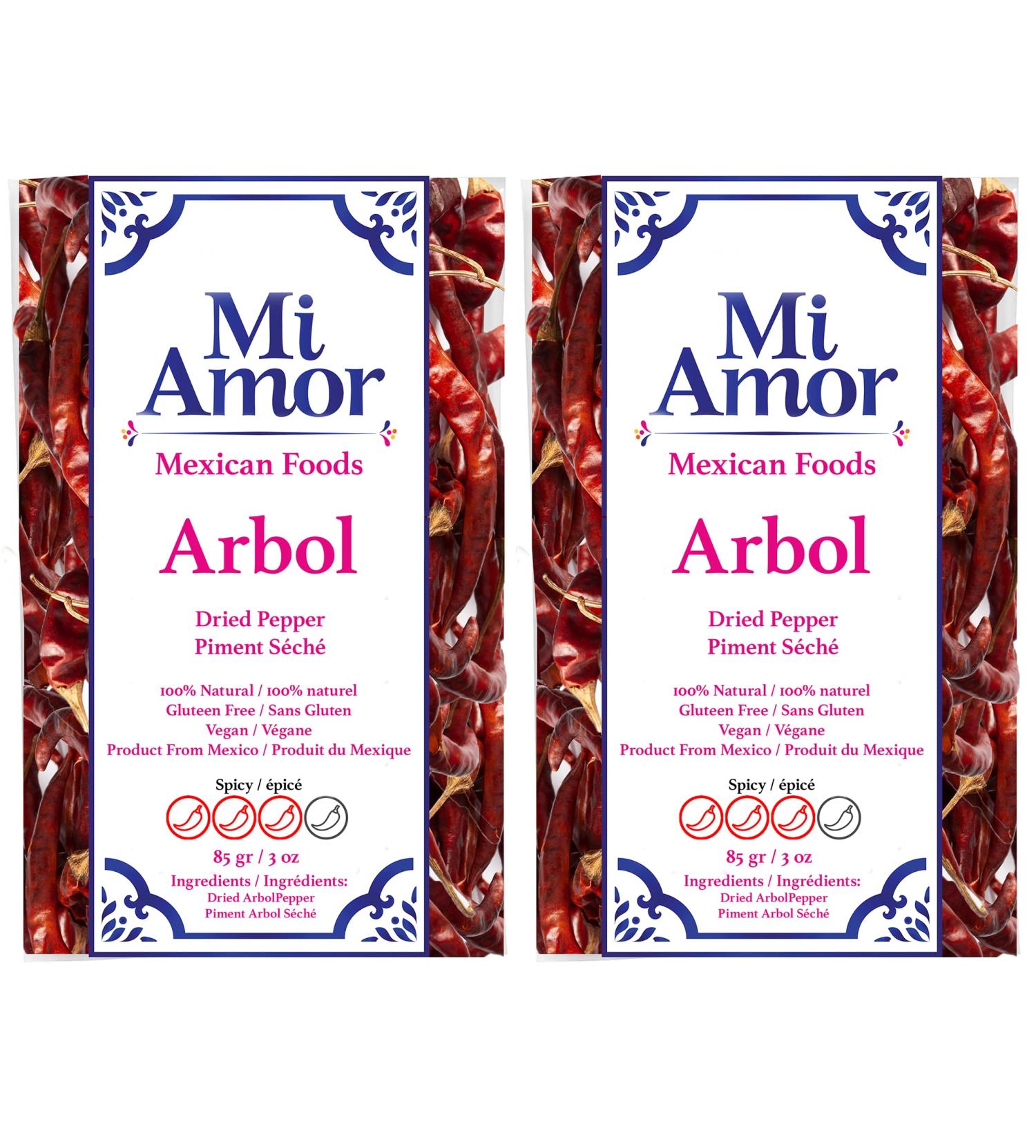 Whole Dried Chilli Peppers 170g - 2 Packs of 85g each l Freshly Packed in Resealable Bag l Natural and Premium Great for Mexican Recipes like Birria (Arbol) - Buy Online on GoSupps.com
