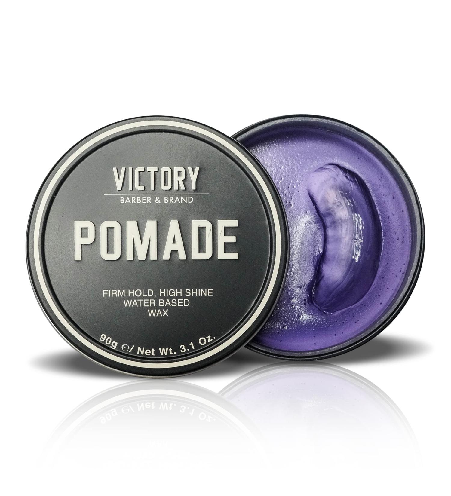 Victory Barber & Brand Men's Hair Pomade | Made in USA | Water Based | High Shine & Strong Hold | Hair Wax for Men - Buy Online on GoSupps.com