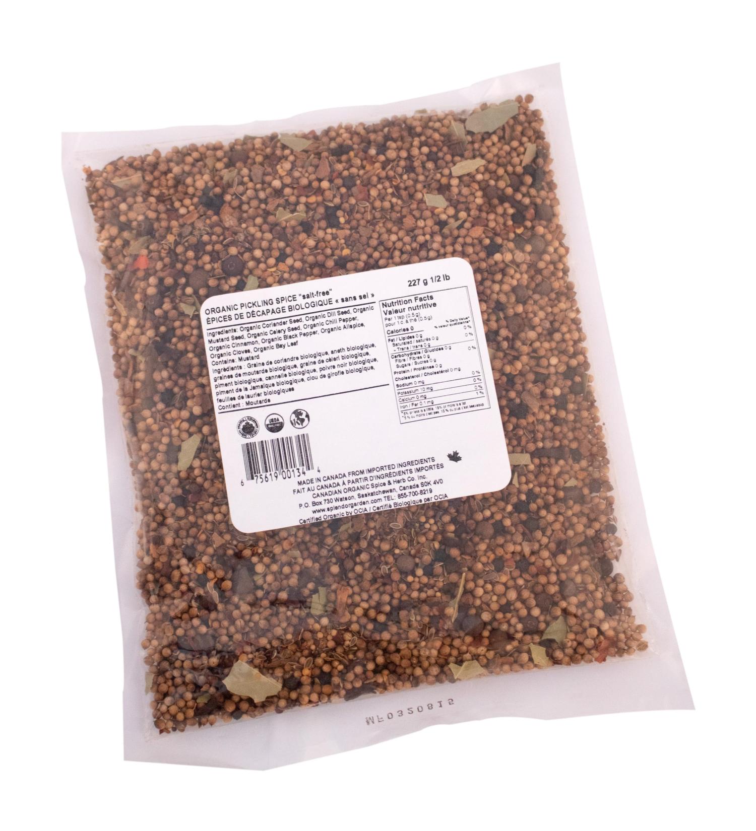 Splendor Garden Organic Pickling Spice "salt Free" - 227 g - Buy Online on GoSupps.com