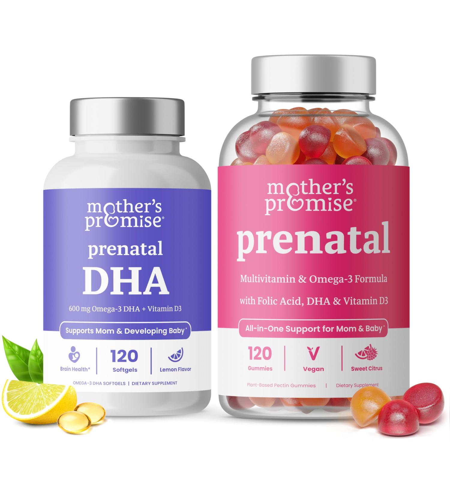 Mother's Promise Prenatal Vitamin Gummies & Prenatal DHA for Women Bundle - Buy Online on GoSupps.com