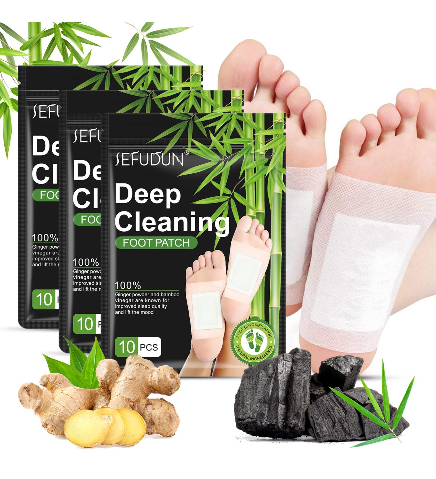 Tudiqe 30PCS Detox Foot Pads - Natural Ginger & Bamboo Vinegar for Pain Relief & Relaxation - Buy Online on GoSupps.com