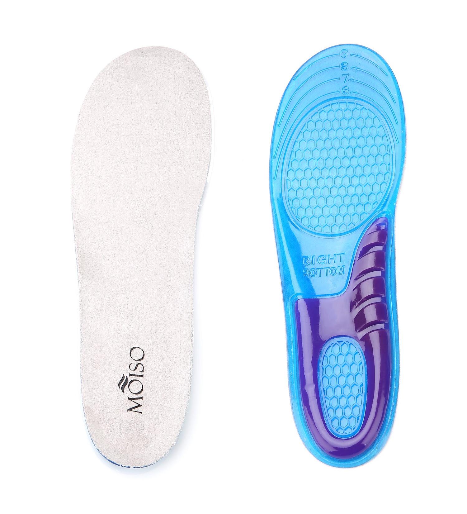 Moiso Gel Insoles - Comfort Massage Orthopedic Arch Support for Walking & Running | Unisex Blue Insoles - Buy Online on GoSupps.com