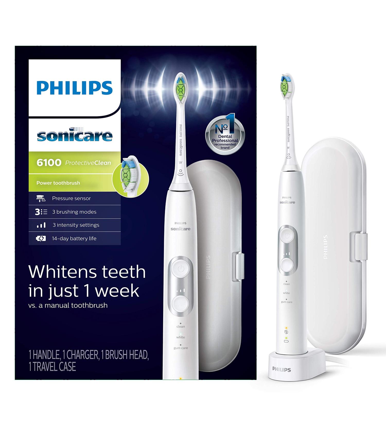 Philips Sonicare ProtectiveClean 6100 Electric Toothbrush White HX6877/21 - Buy Online on GoSupps.com