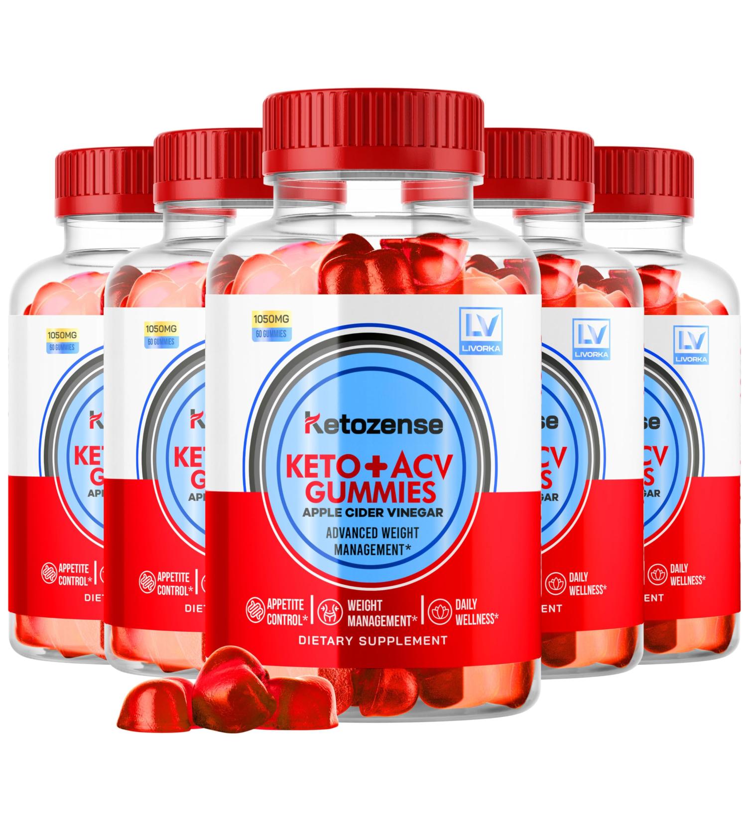 LIVORKA (5 Pack) Ketozense - KetozeneACV Gummies Ketozense Gummies KetozenseGummies Ketozense ACV Ketozense ACV 300 Gummies for 5 Months - Buy Online on GoSupps.com