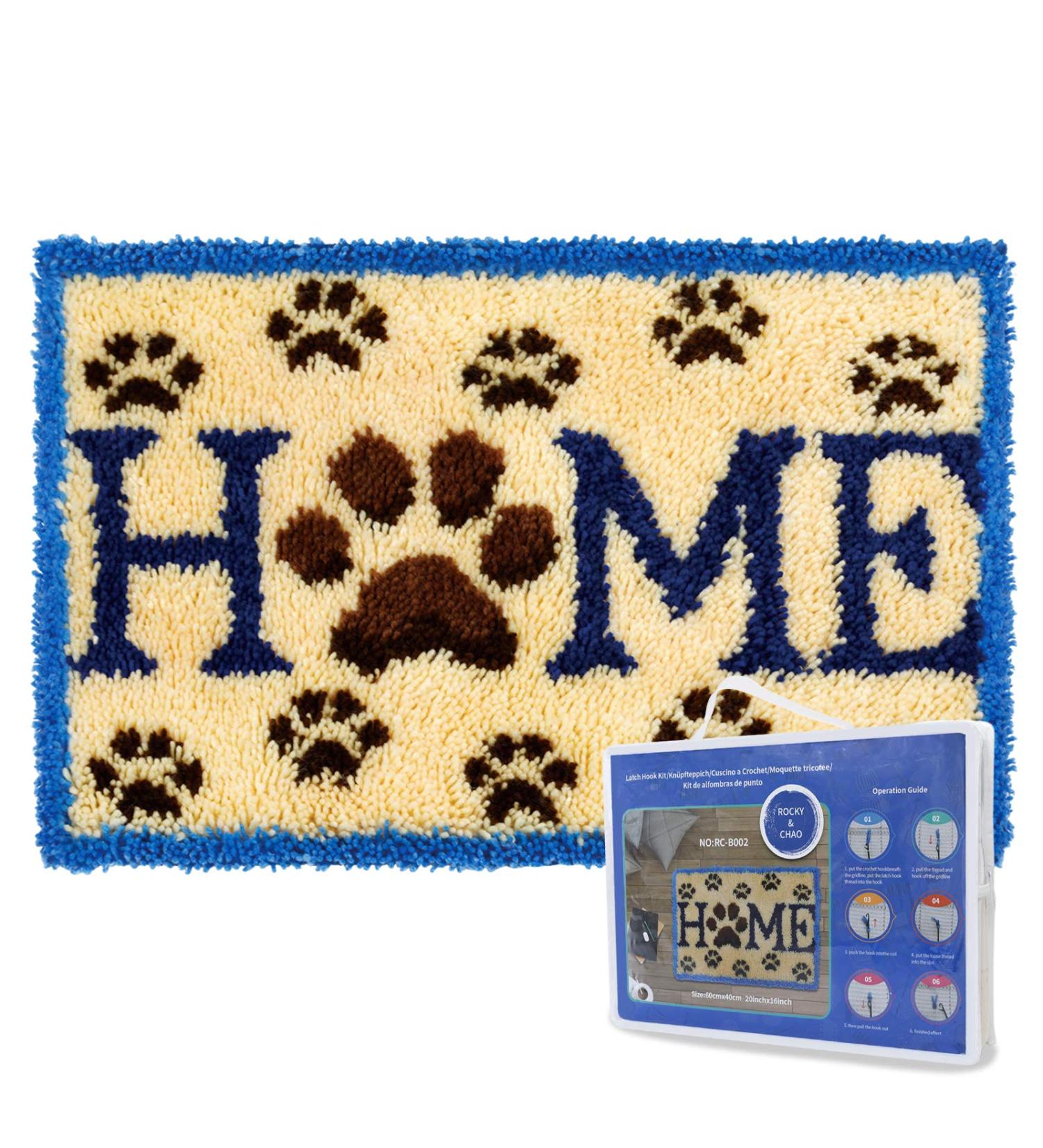 Latch Hook Rug Kit for Adults - Pre-Printed Canvas, 23.6x15.7 - Home Decoration Rug Hook Kit - Buy Online on GoSupps.com