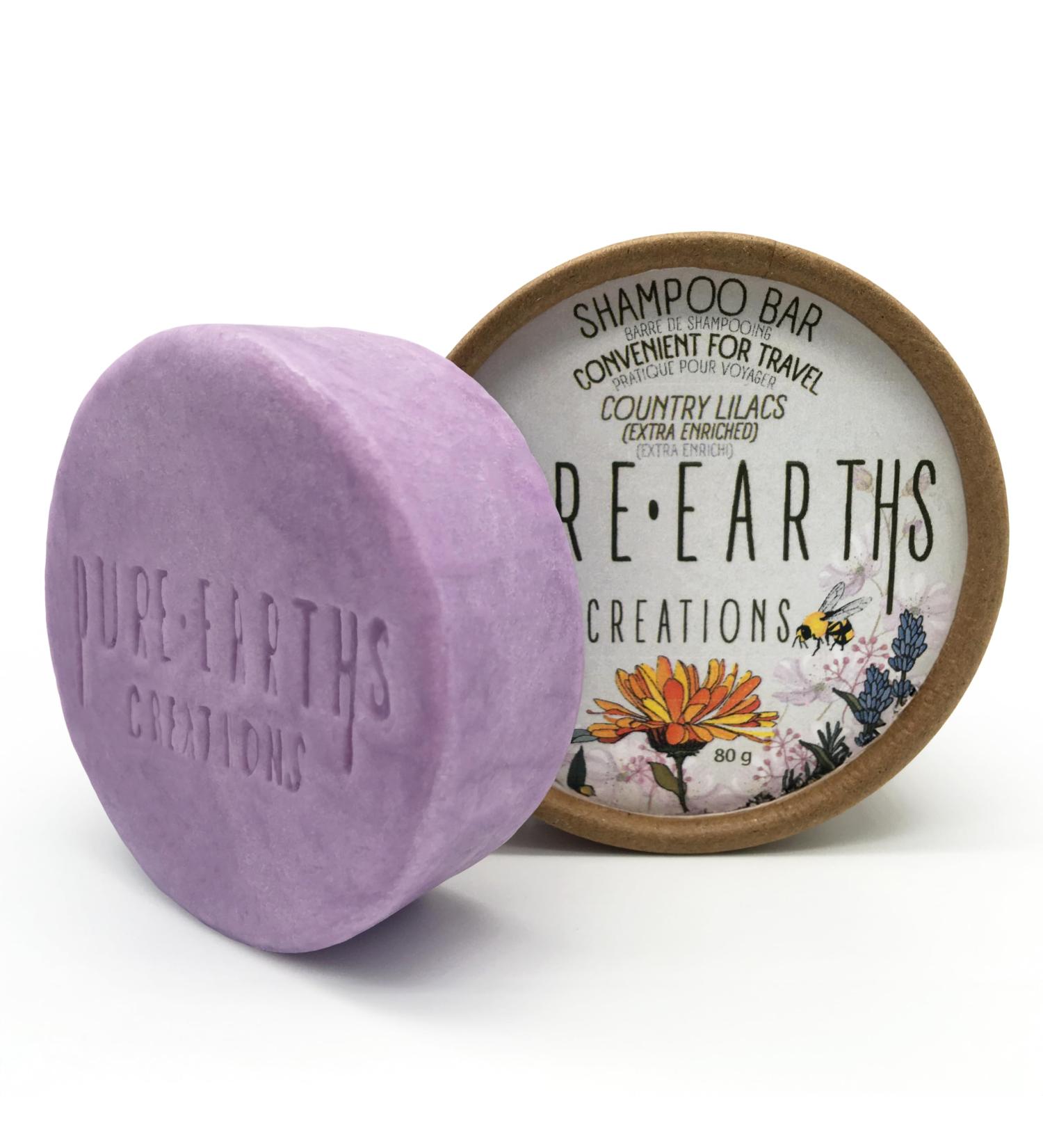 Pure Earths Creations Shampoo Bar - Country Lilacs (With Travel Case)