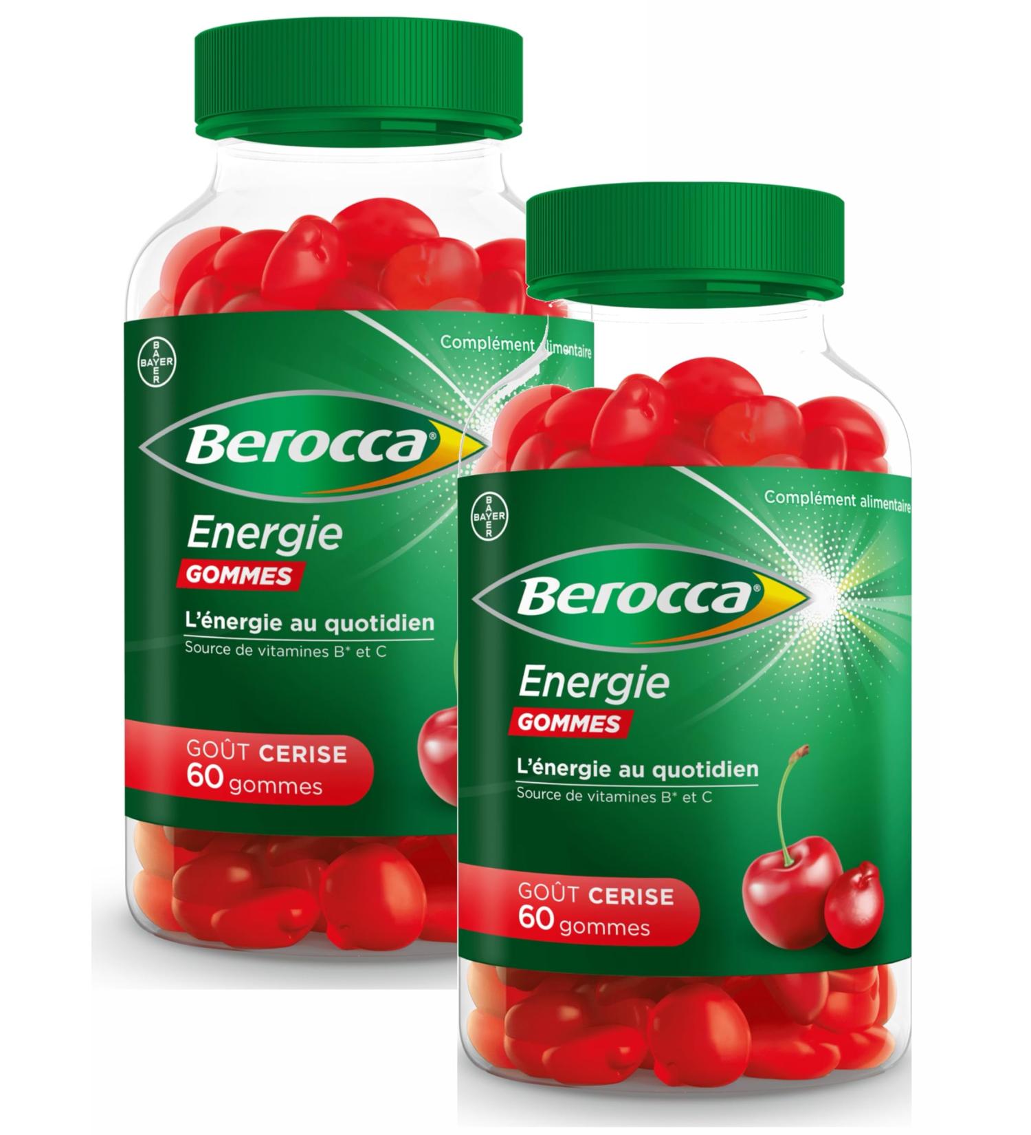 Berocca Energie Gommes Everyday energy in fruity flavored erasers - Pack of 2 boxes of 60 erasers - Buy Online on GoSupps.com