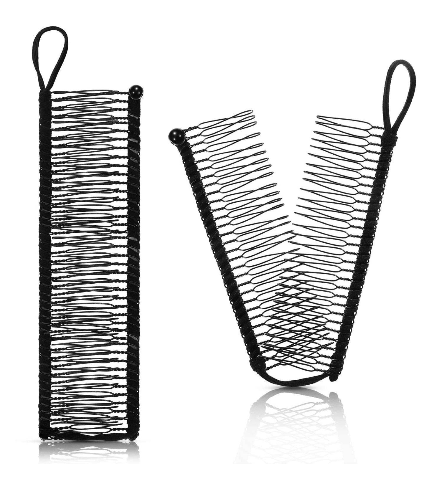 Banana Clips Stretch Hair Comb No Crease Hair Clips Adjustable Vintage Banana Clip Ponytail Holder Banana Hair Clip Tool for Naturally Curly Hair 2 Pieces Black - Buy Online on GoSupps.com