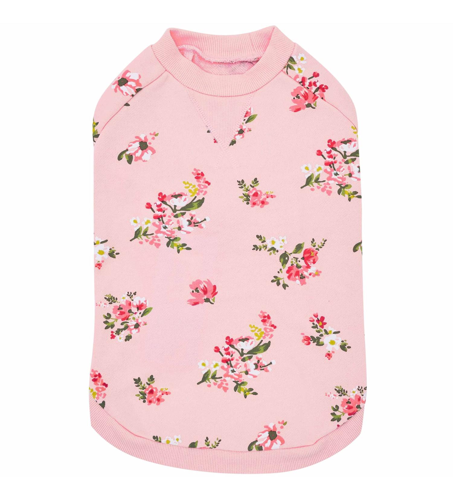 Blueberry Pet 2022/2023 New Spring Scent Inspired Rose Flower Crew-Neck Pullover Dog Sweatshirt in Baby Pink  Back Length 14"  Pack of 1 Clothes for Dogs 14 inch (Pack of 1) Crew-neck - Baby Pink - Buy Online on GoSupps.com