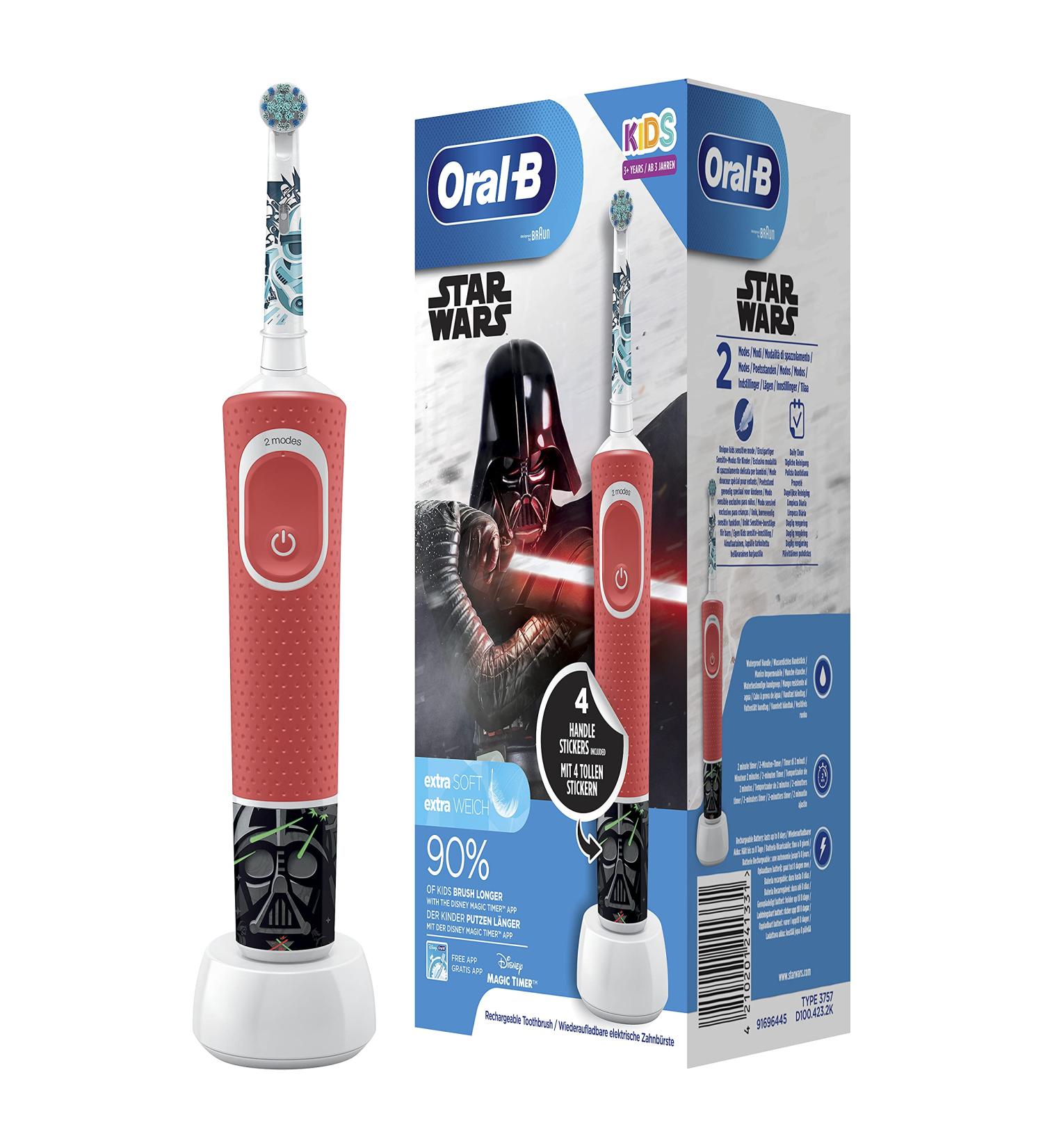 Oral-B Kids Star Wars Electric Toothbrush | Safe & Fun Dental Care for Children 3+ | Extra Soft Bristles & 2 Cleaning Modes - Buy Online on GoSupps.com