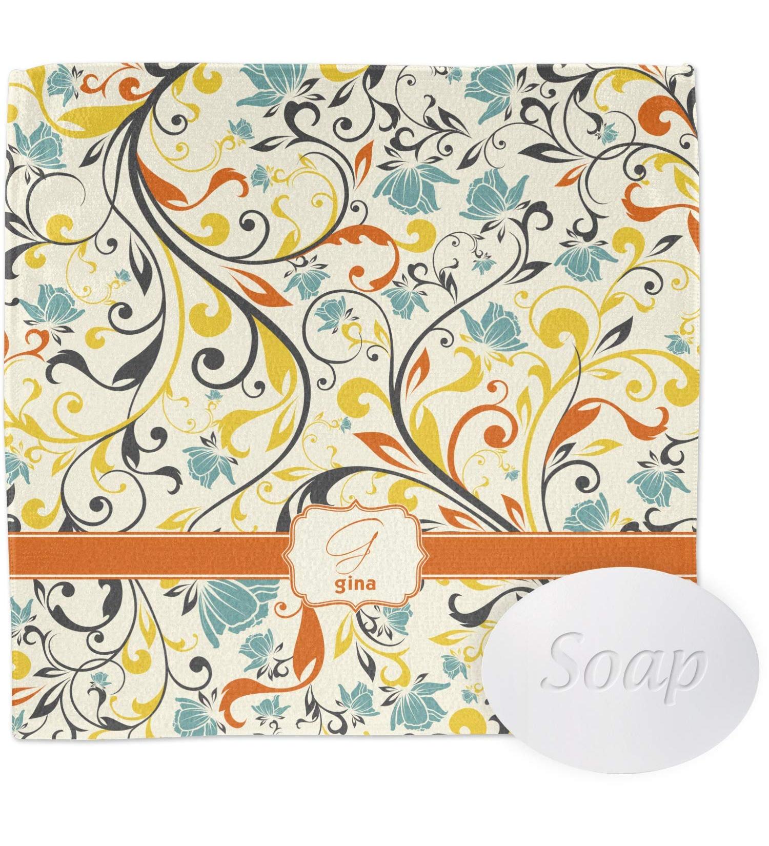 YouCustomizeIt Personalized Swirly Floral Washcloth