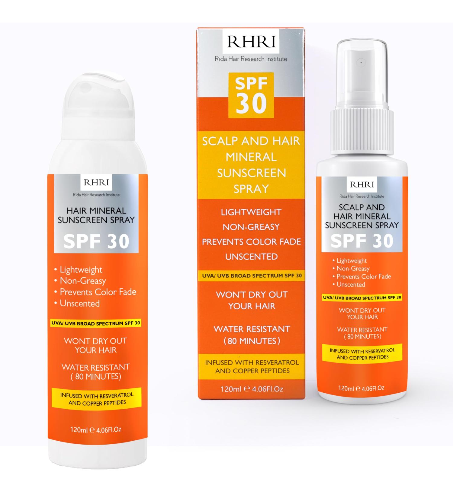 Sunscreen Spray+Aerosol Sunscreen for Hair and Scalp Premium SPF 30 Hair Sunscreen Spray| Protect from Harmful UV Rays Color Fade and Dryness
