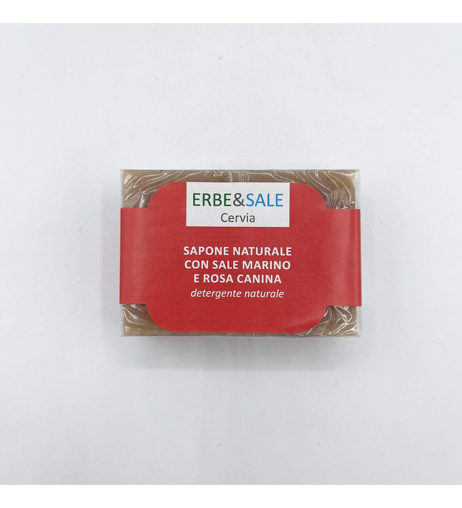 amarcord Erbe&Sale de Cervia Natural Soap with Sea Salt and Natural Cleansing Dog Rose 100 g Made in Italy