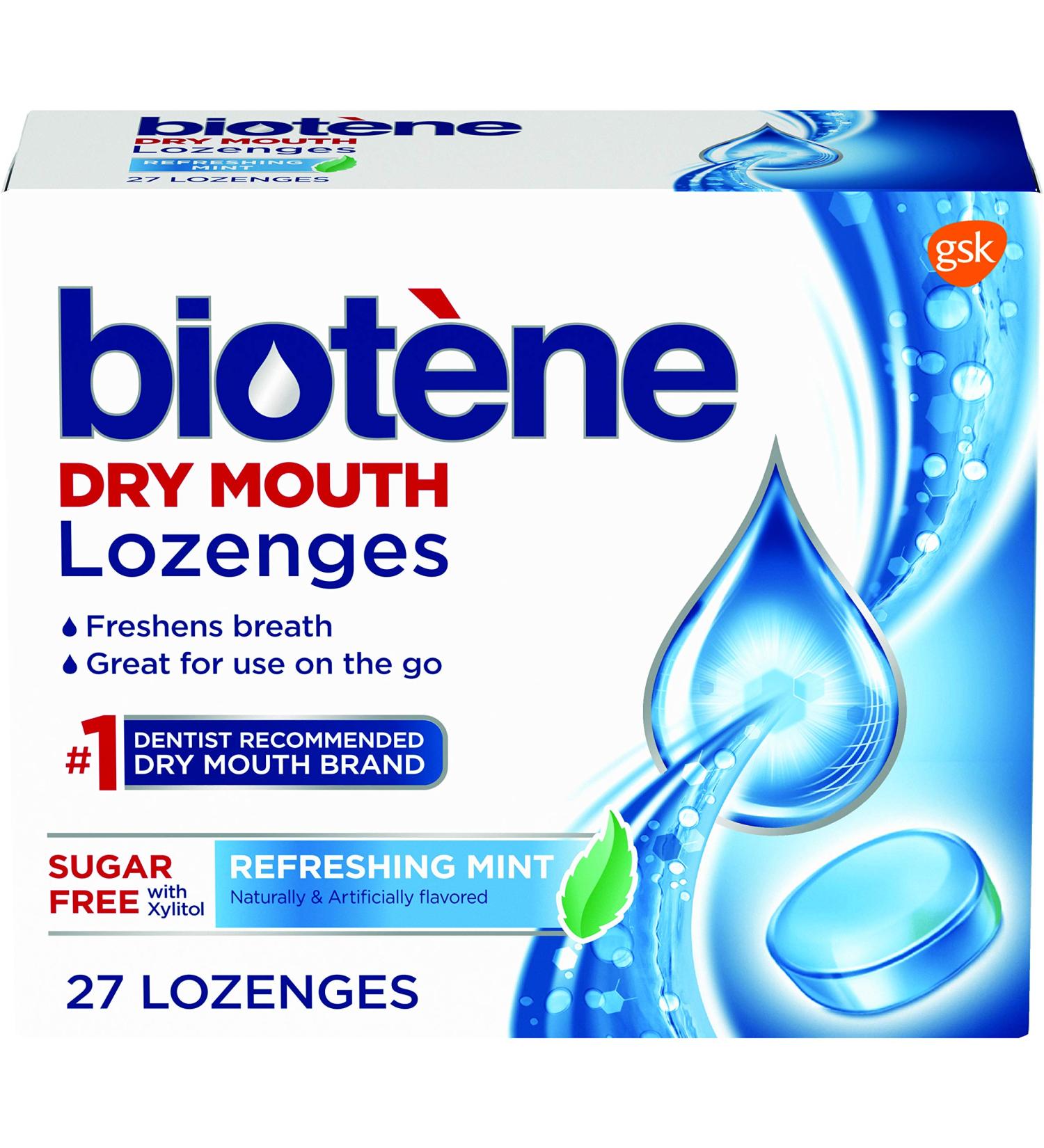 Biotene, Dry Mouth Lozenges, Refreshing Mint, 27 Count 27 Count (Pack of 2)