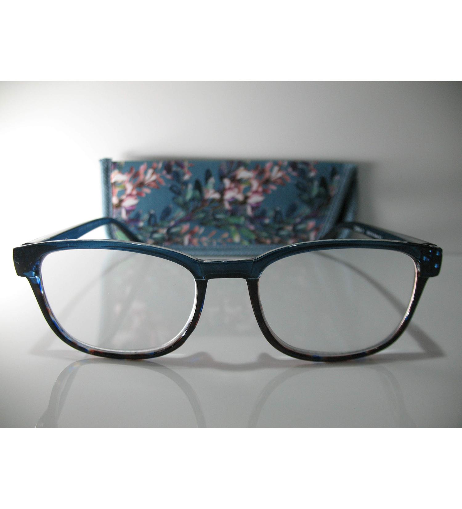 Foster Grant Misha Blue Multicolor Flower Reading Glasses +2.50 with Case - Stylish and Comfortable Eyewear for Global Shipping - Buy Online on GoSupps.com