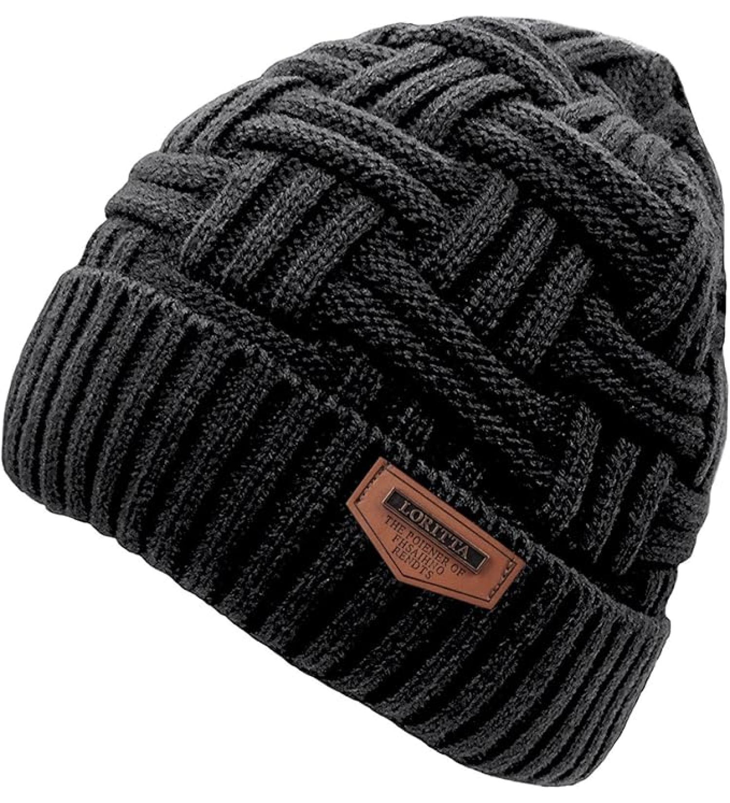 Loritta Winter Hat Warm for Men - A-black With Weave - One Size - Buy Online on GoSupps.com