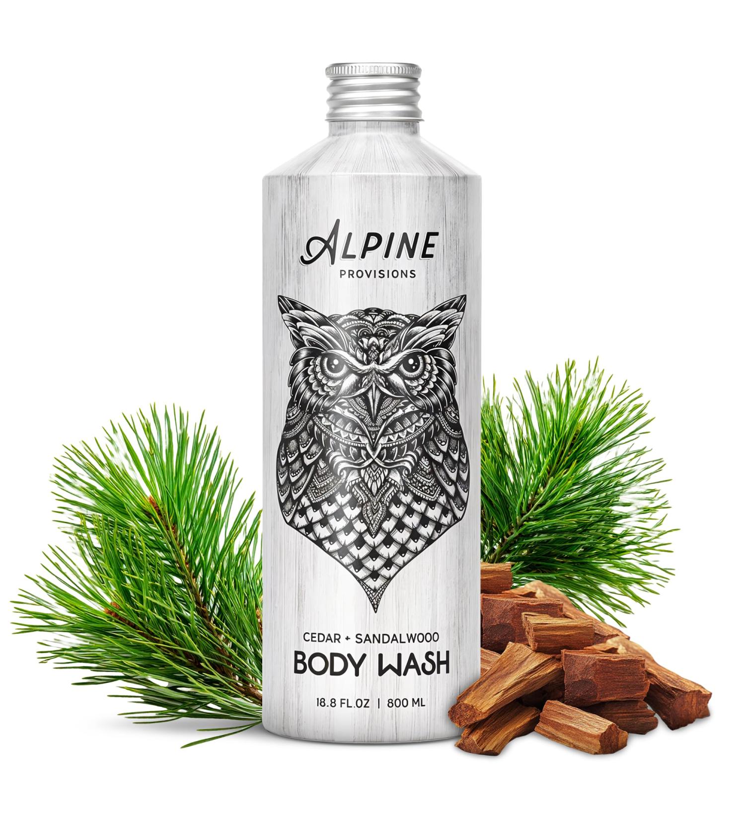 Alpine Provisions Natural & Organic Body Wash with Cedar & Sandalwood Moisturizing Body Wash with Aloe Vera Coconut Oil & Essential Oils Vegan Sulfate-Free Plastic-Free 16.9 fl oz Cedar + Sandalwood - Buy Online on GoSupps.com