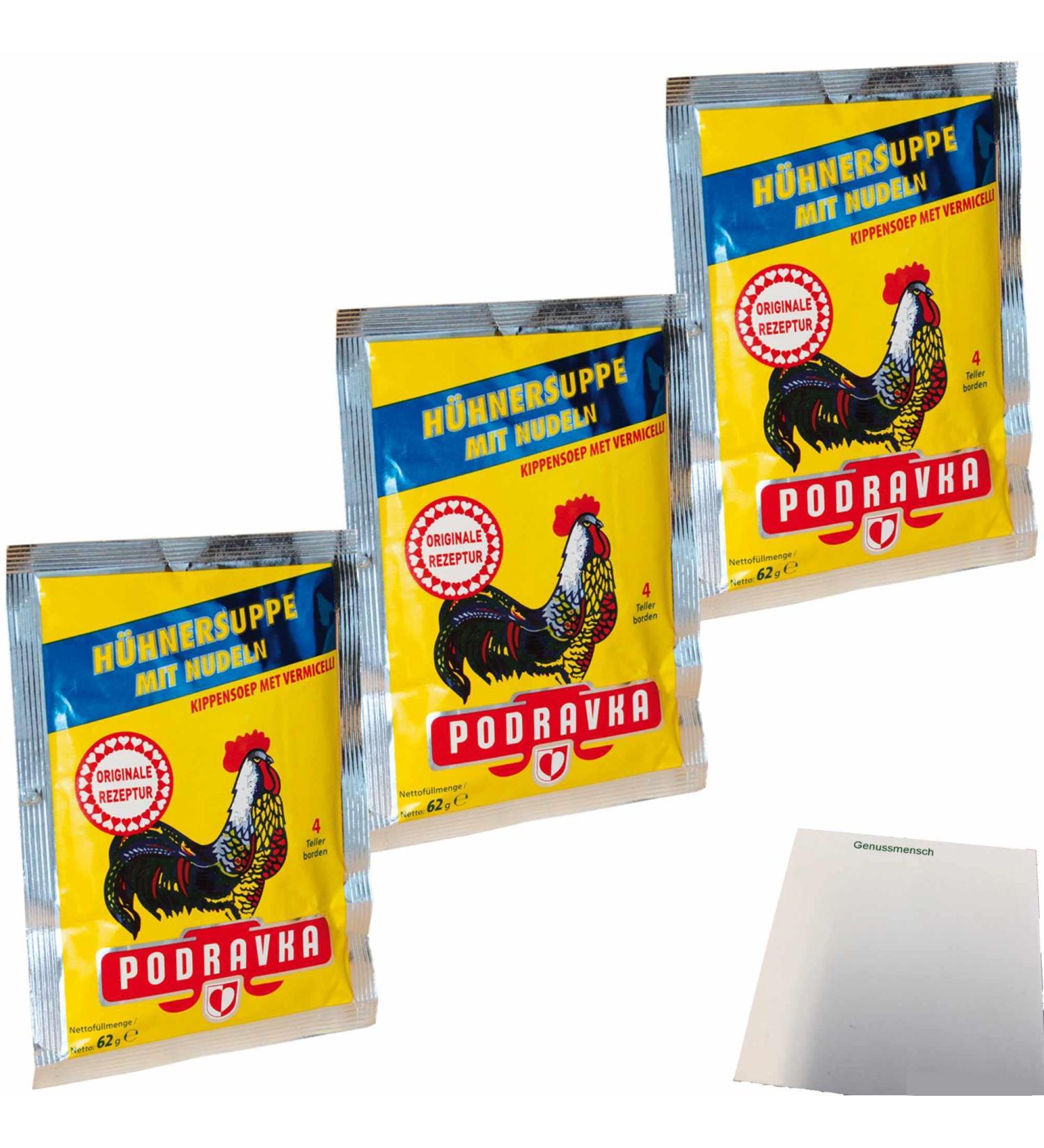 usy Podravka Chicken Soup with Noodles Pack of 3 (3 x 62g sachets) + usy block - Buy Online on GoSupps.com