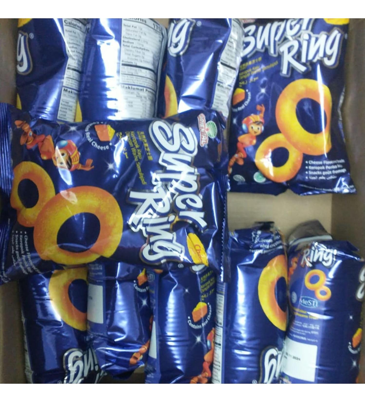 Super Ring Malaysian Cheese Snack with Real Cheese Pack of 10 60g Each Halal Expiry: 30th November 2024
