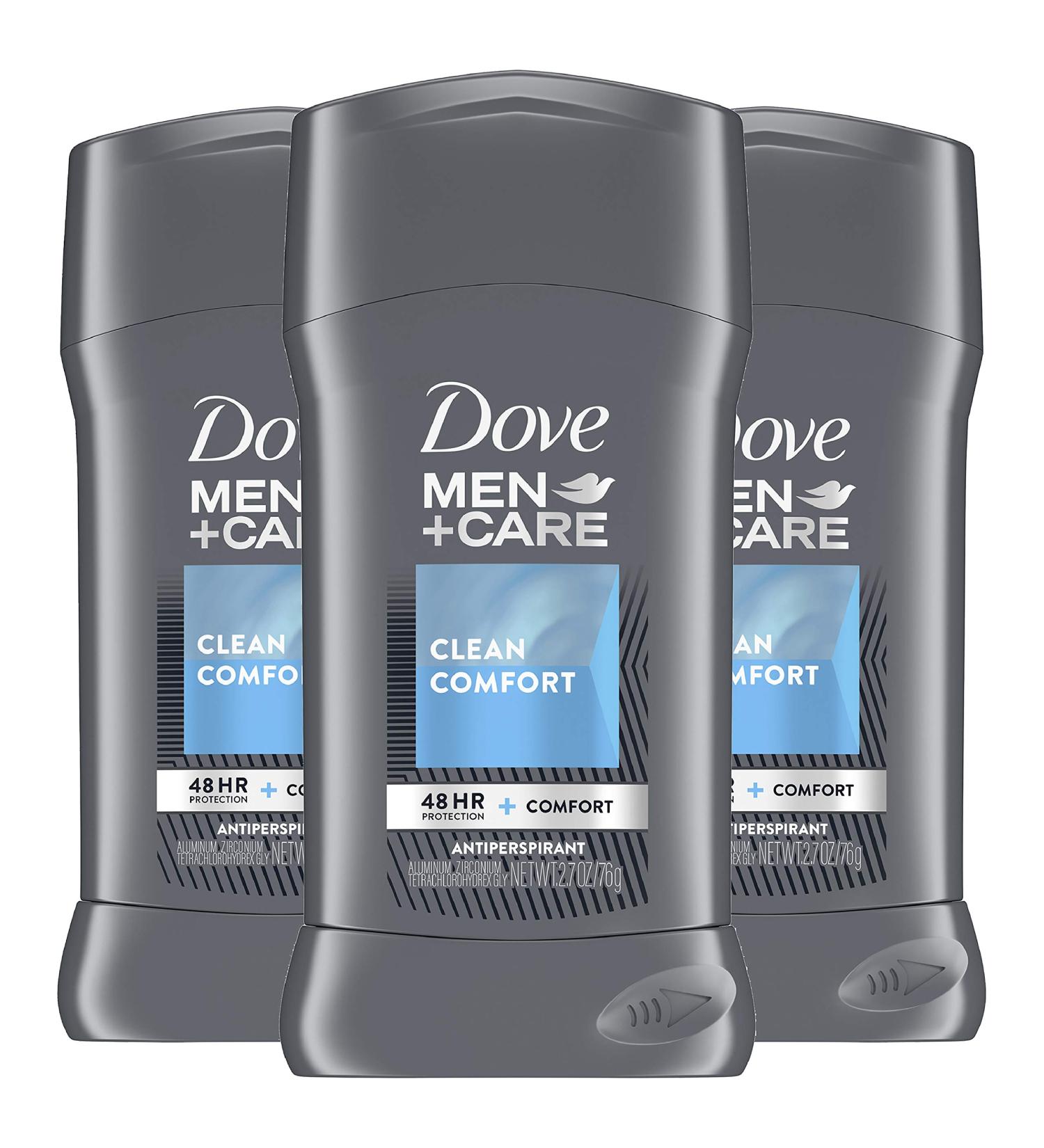 Dove Men+Care Antiperspirant Deodorant 48-Hr Sweat & Odor Protection, Clean Comfort, 2.7 oz (Pack of 3) - Buy Online on GoSupps.com