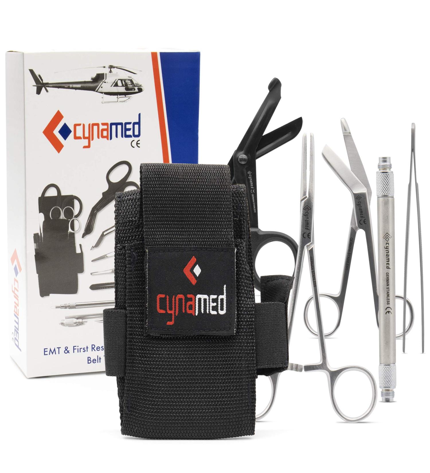 Cynamed First Responder Medical Tool Kit - Bandage Scissors, EMT Shears, Hemostat, Tweezers - Nylon Belt Pouch - Ideal for Paramedic, Nurse, Emergency Responders - Buy Online on GoSupps.com