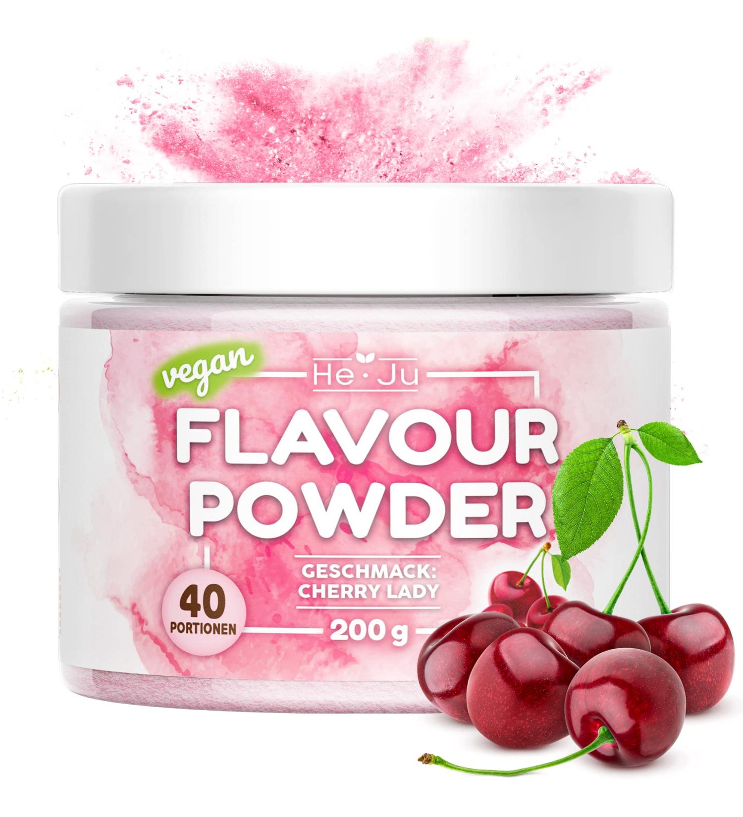 Premium Cherry Tasting Powder 200g - Vegan Gluten-Free Diabetic-Friendly - Only 7 kcal per Portion - Buy Online on GoSupps.com