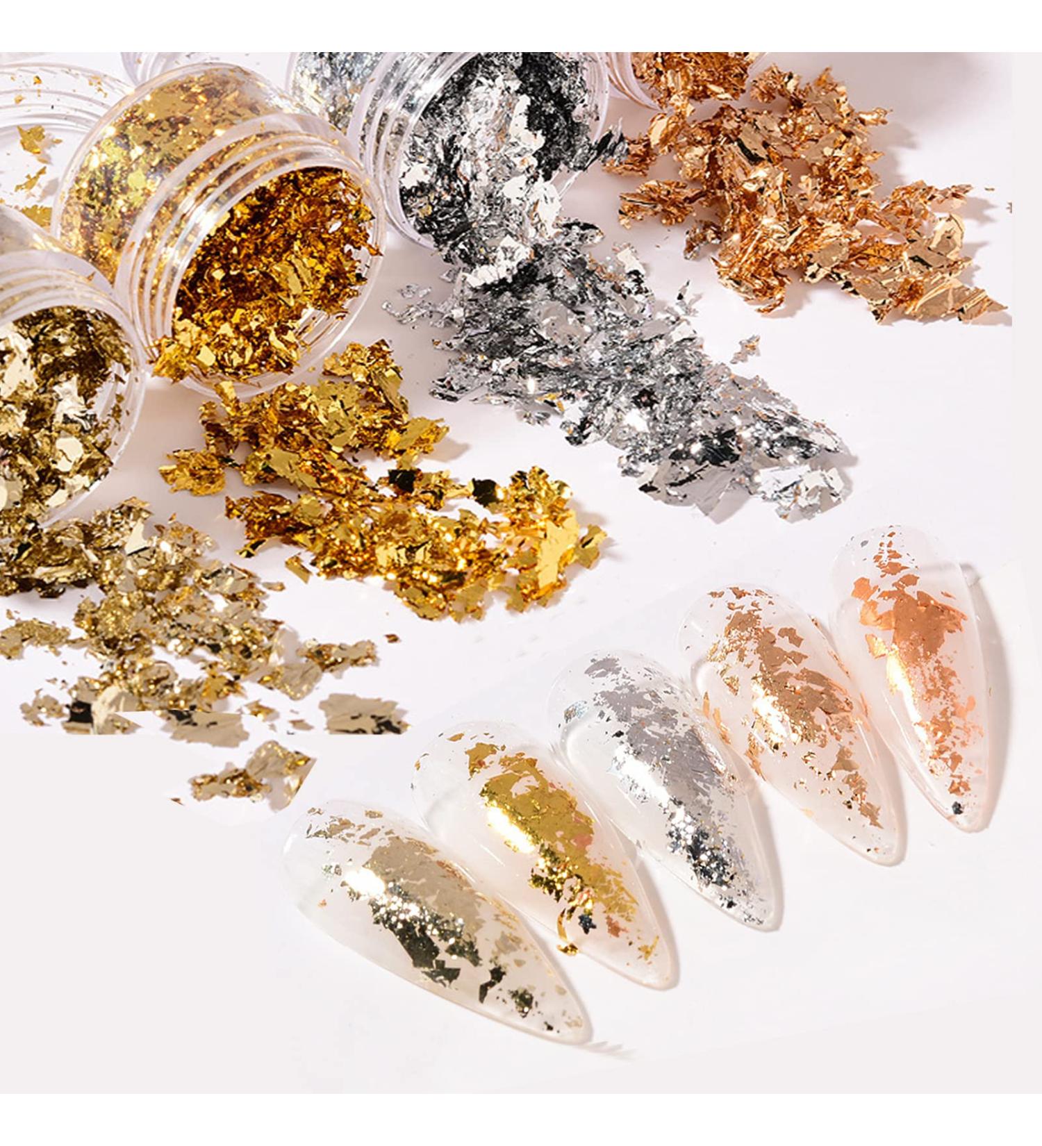 Gold Foil Flakes Set - Nail, Resin, Epoxy, Makeup, Jewelry, Candle Molds - Buy Online on GoSupps.com
